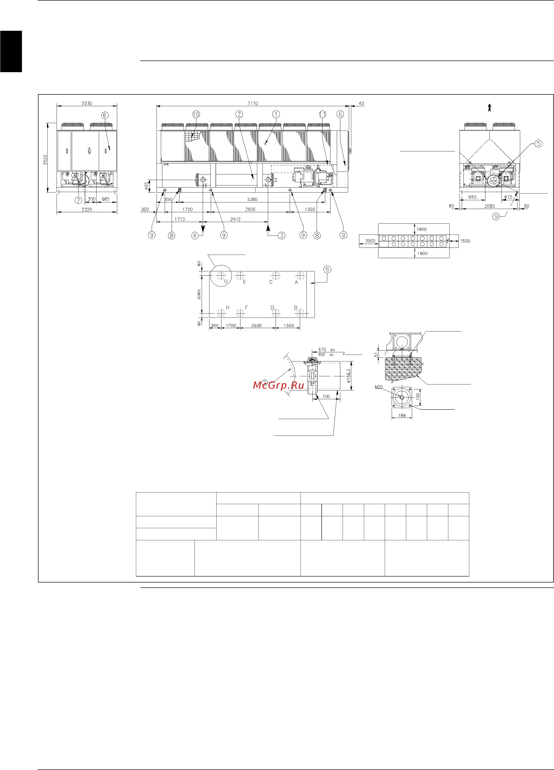Daikin EWADC14BJYNN [54/346] Outlook drawing ewad700bjynn q and ewad650bjynn z