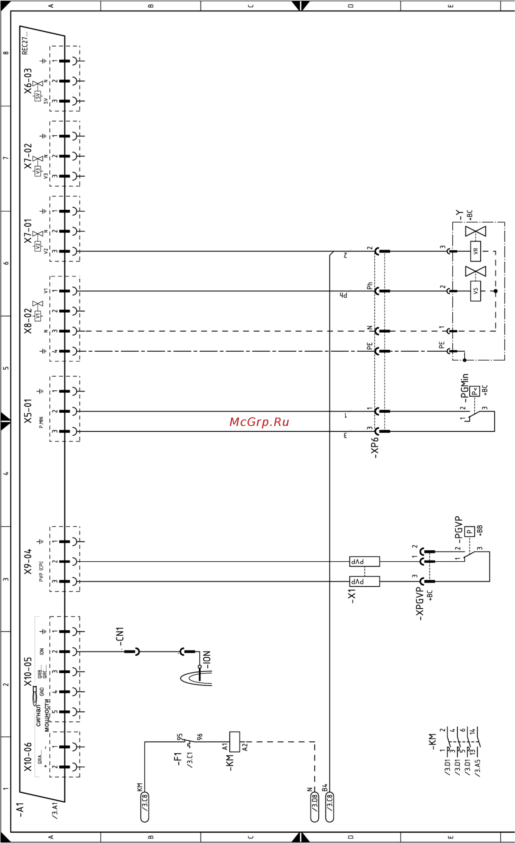 Riello RS 34/E MZ t.c. [51/57] Рабочая схема rec 27 rs 44 e 3 фазы mz лист 4