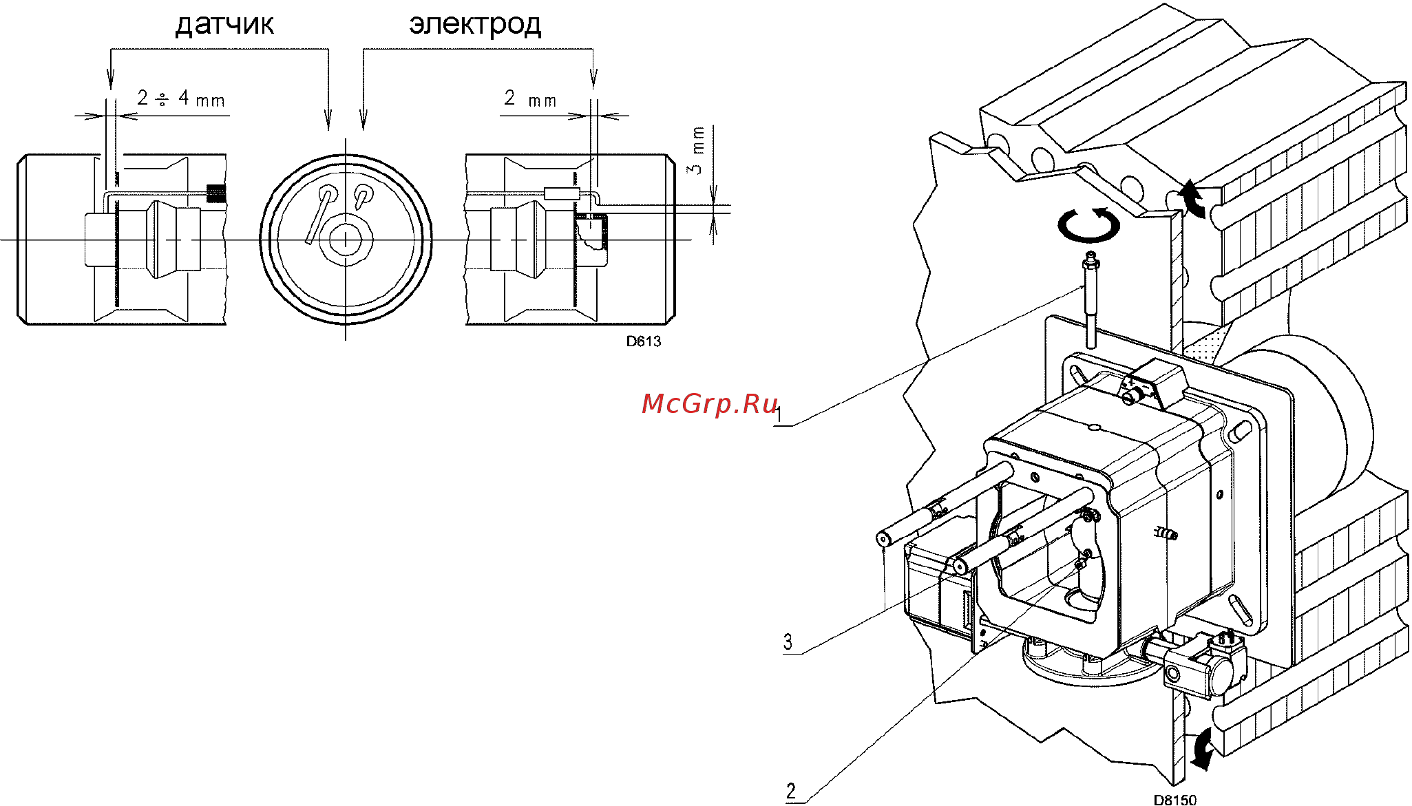 Riello RS 64/E MZ t.l. [14/54] Крепление горелки на котел