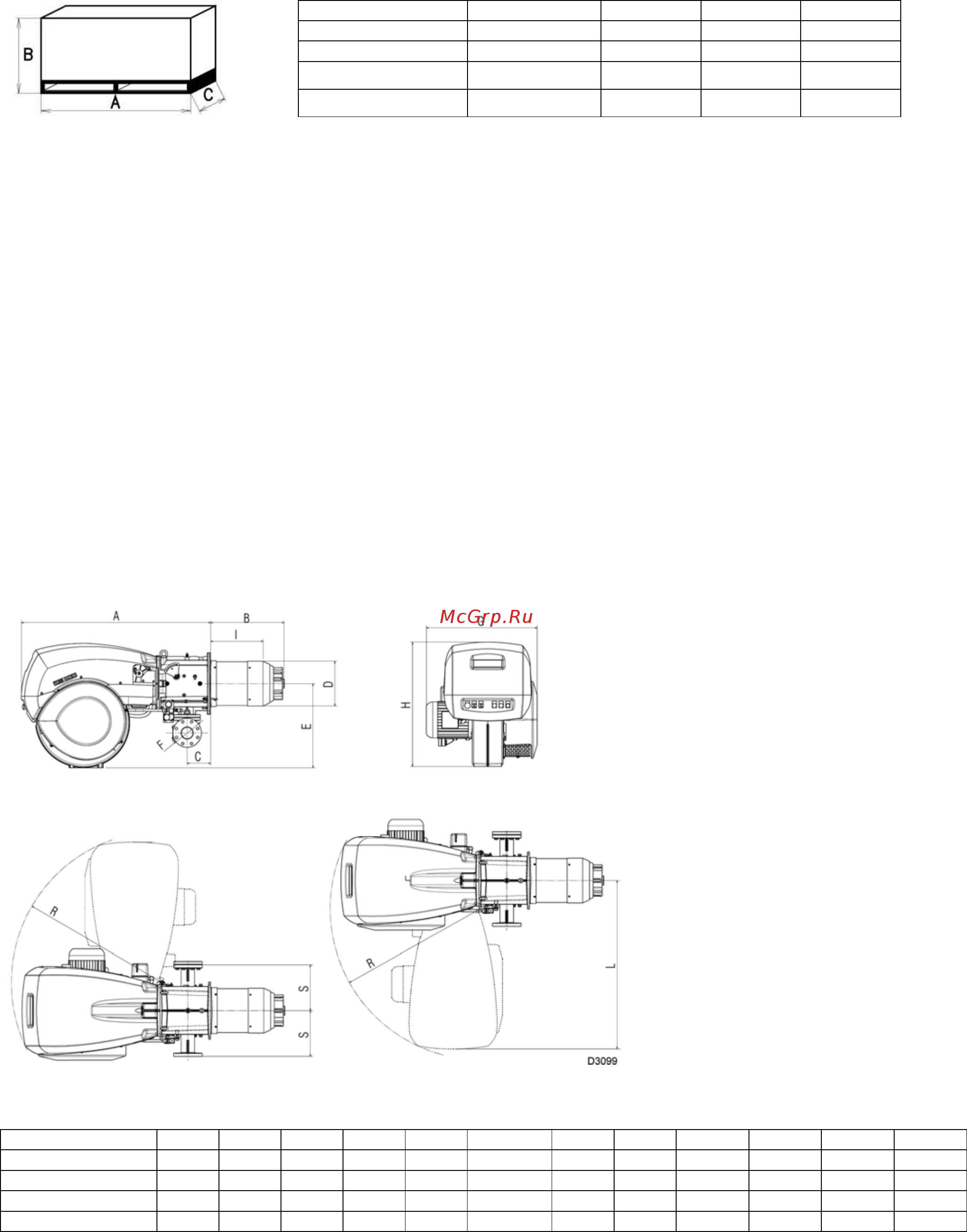 Riello RS 500/EV BLU [6/34] Габаритные размеры в