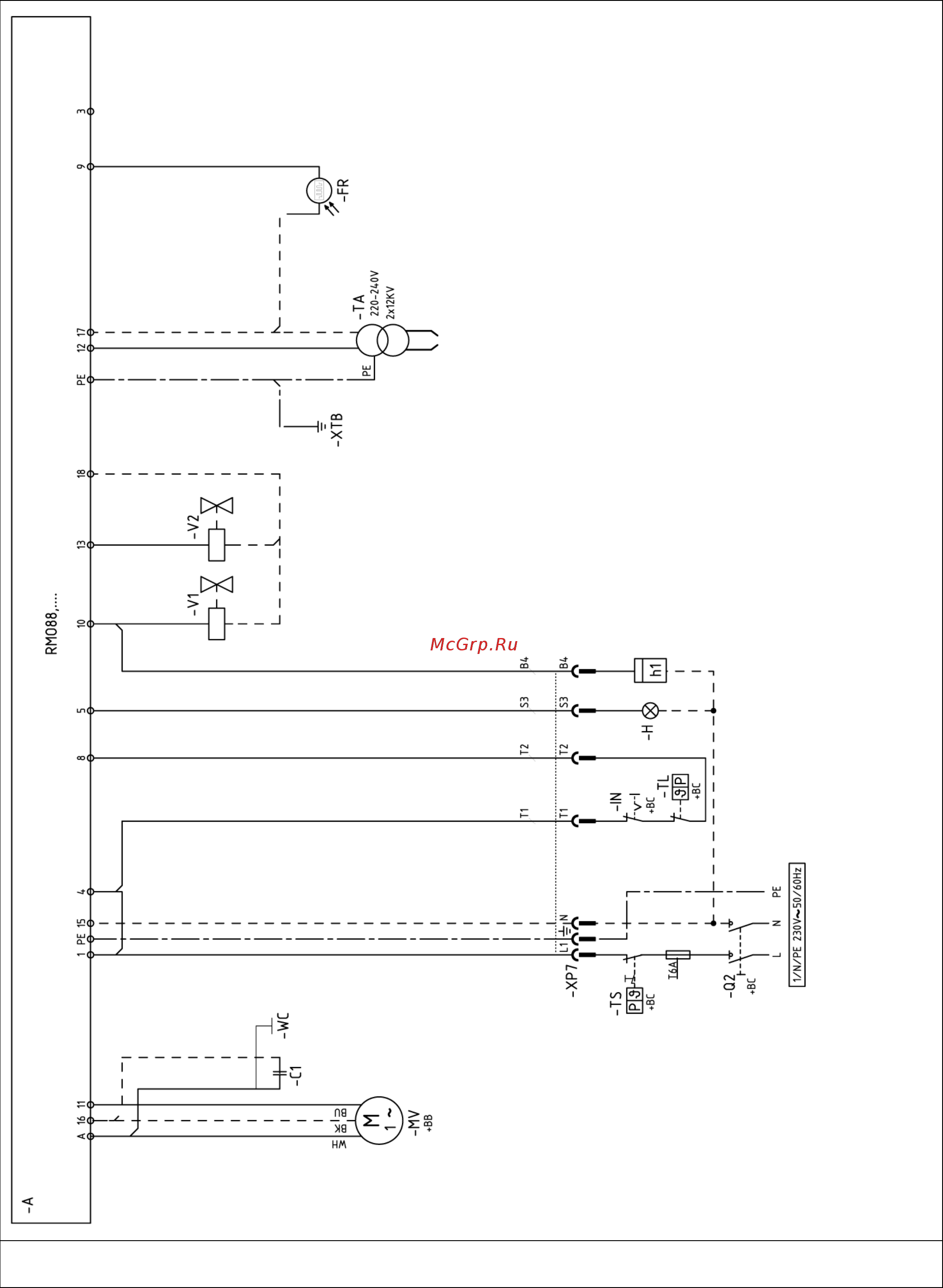 Riello RL 34/1 MZ t.l. [21/23] Рабочая схема лист 3