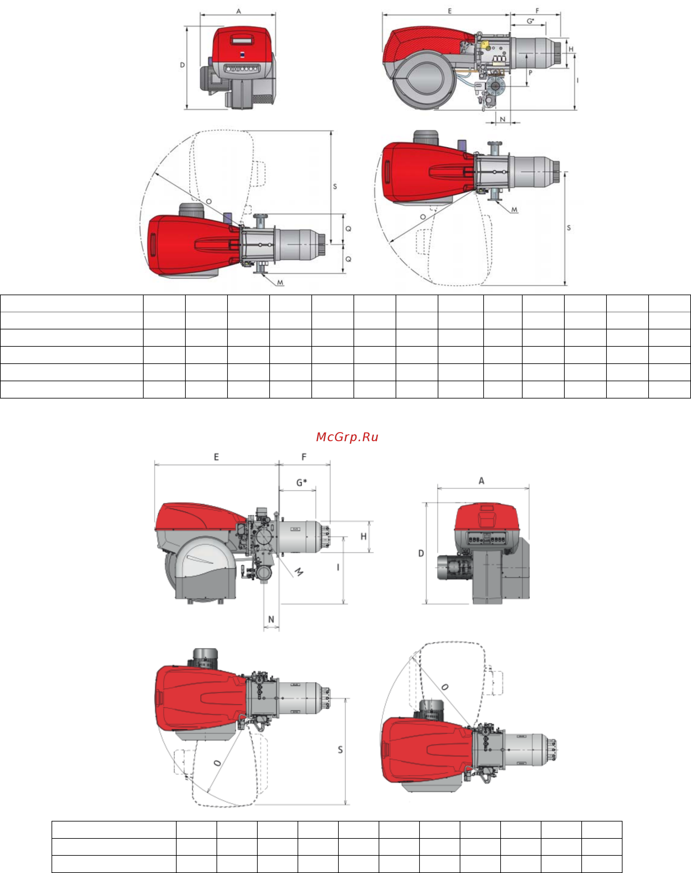 Riello RLS 300/E MX [15/18] Габаритные размеры и вес