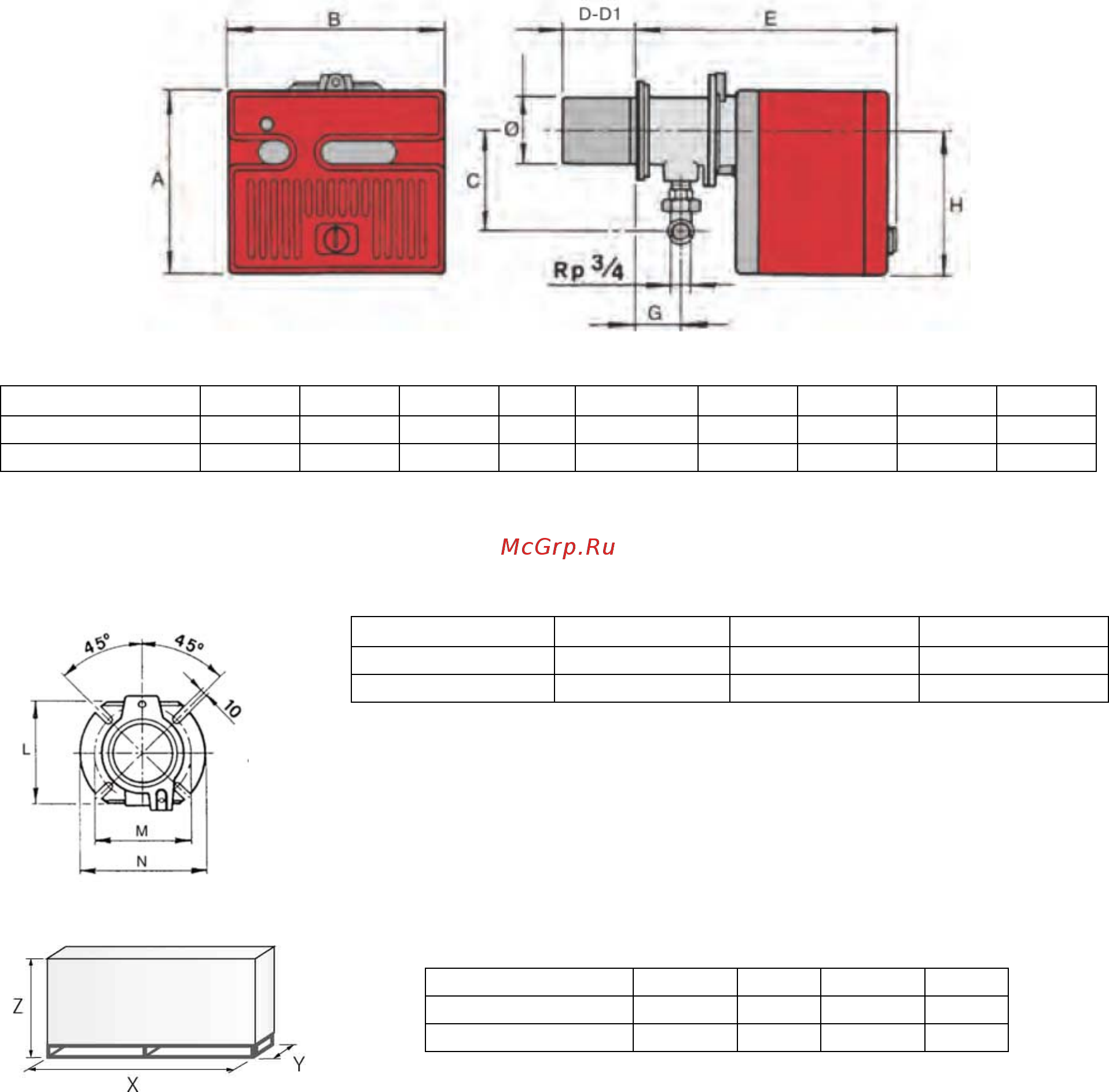 Riello 40 D8 TL [7/8] Габаритные размеры