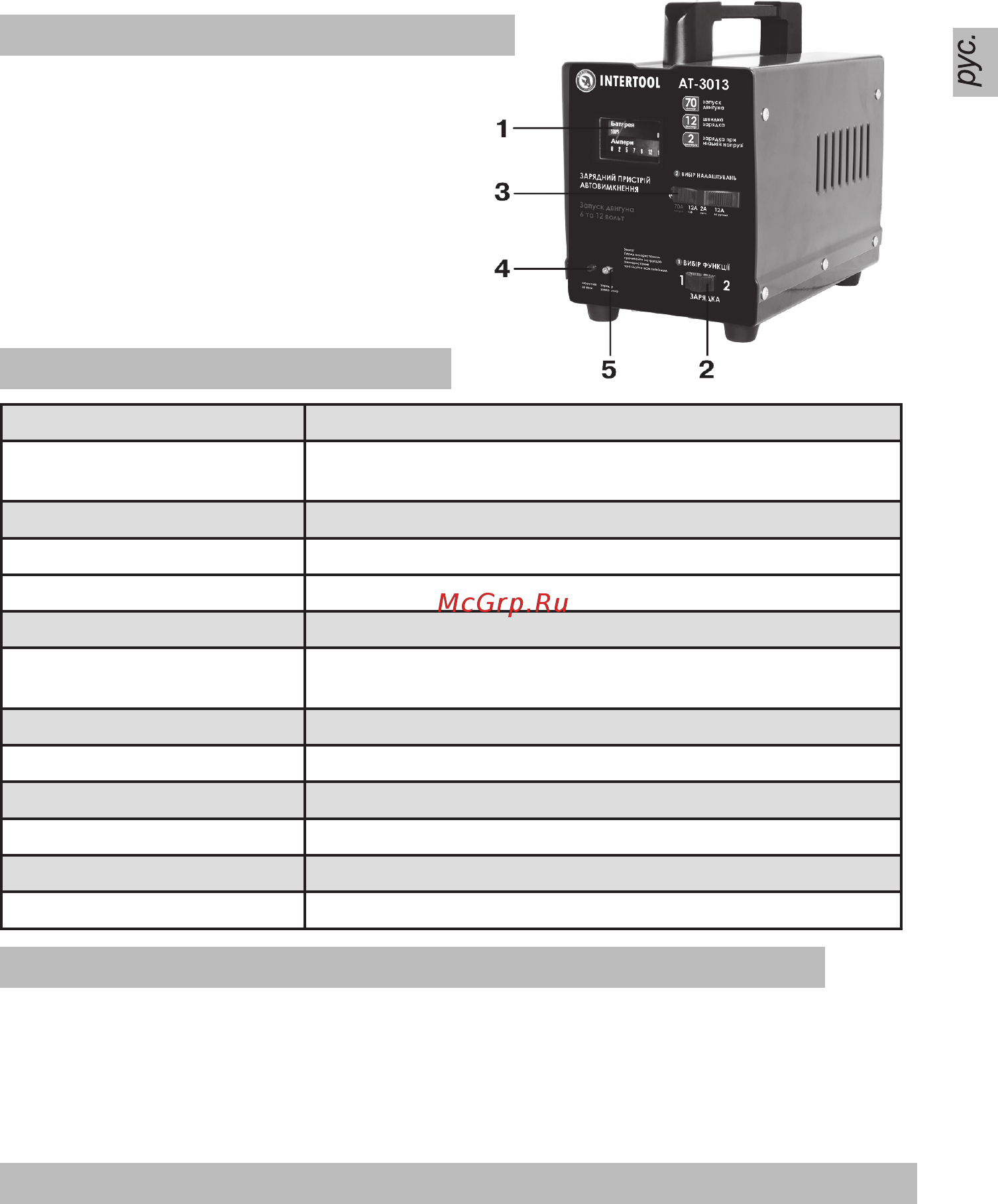 INTERTOOL AT-3013 Инструкция онлайн [3/7] 526466