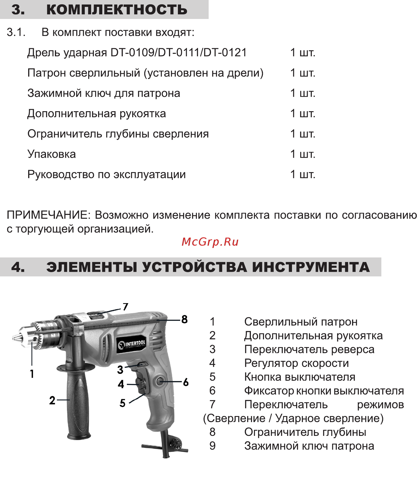INTERTOOL DT-0121 [11/20] Комплектность