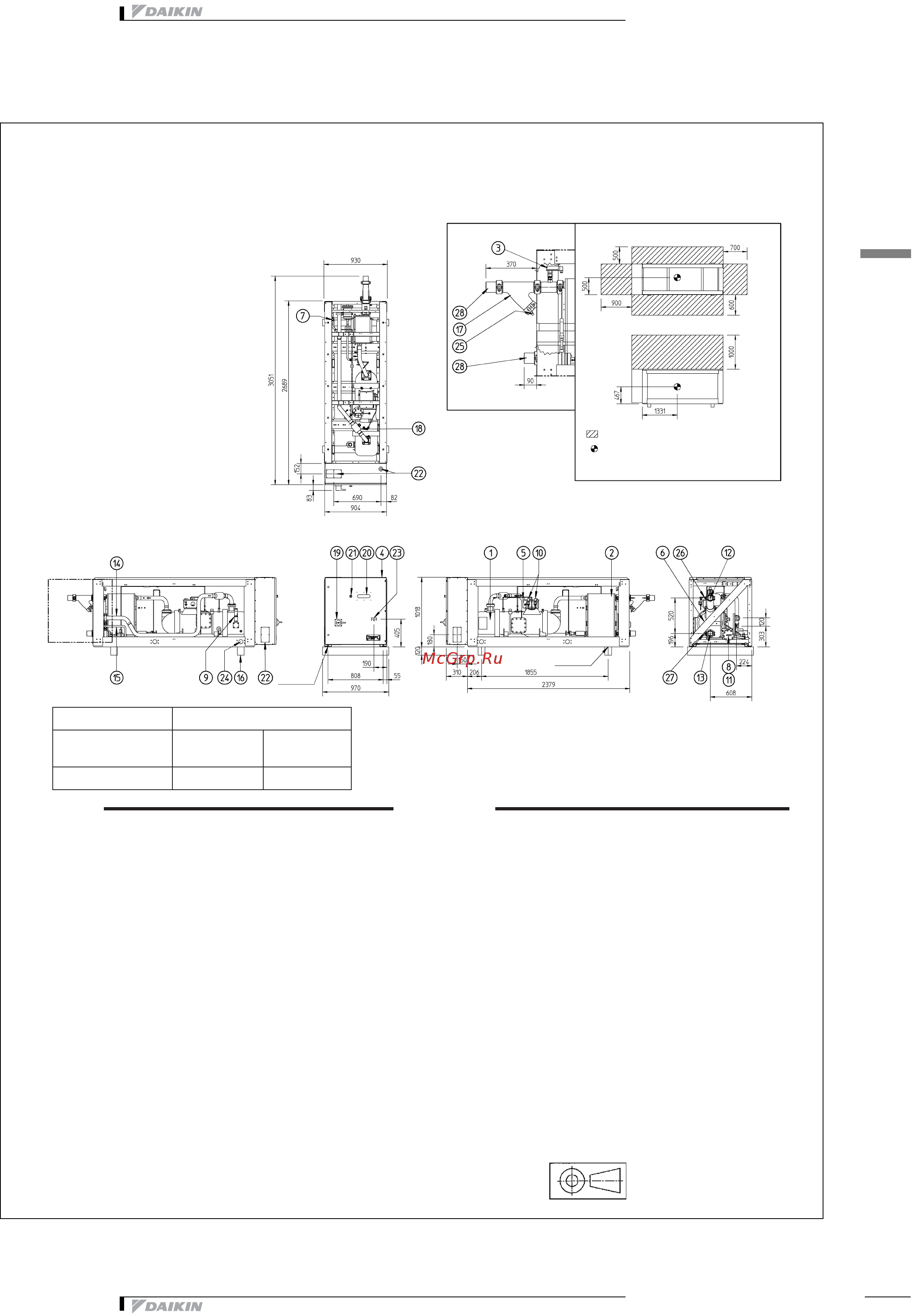 Daikin EWLD340MBY [18/37] Чертеж в масштабе и центр тяжести