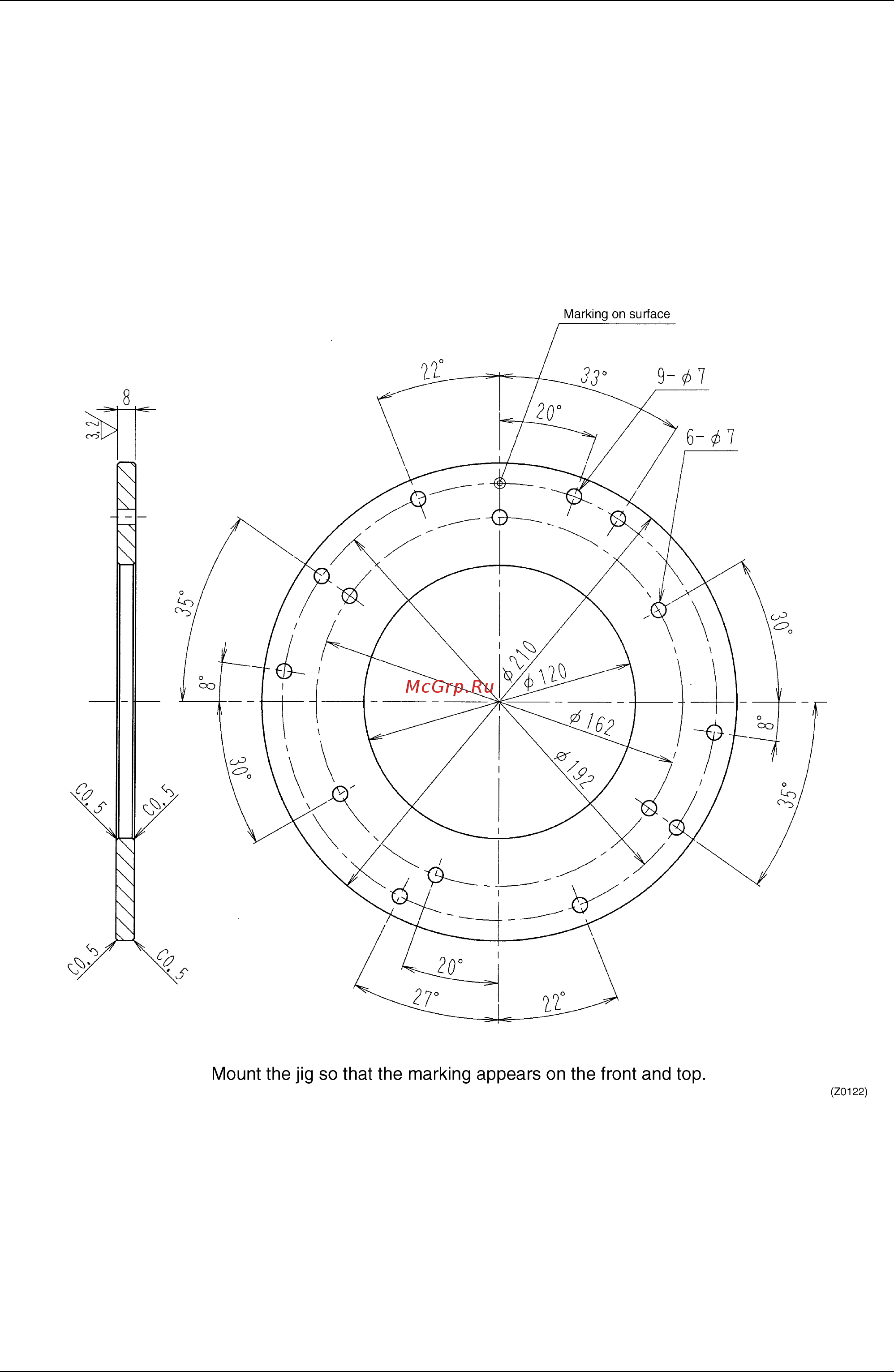 Daikin ZH5LMGU [48/58] Jig 3 temporary bearing holder mounting plate jig for zh7_ material ss400