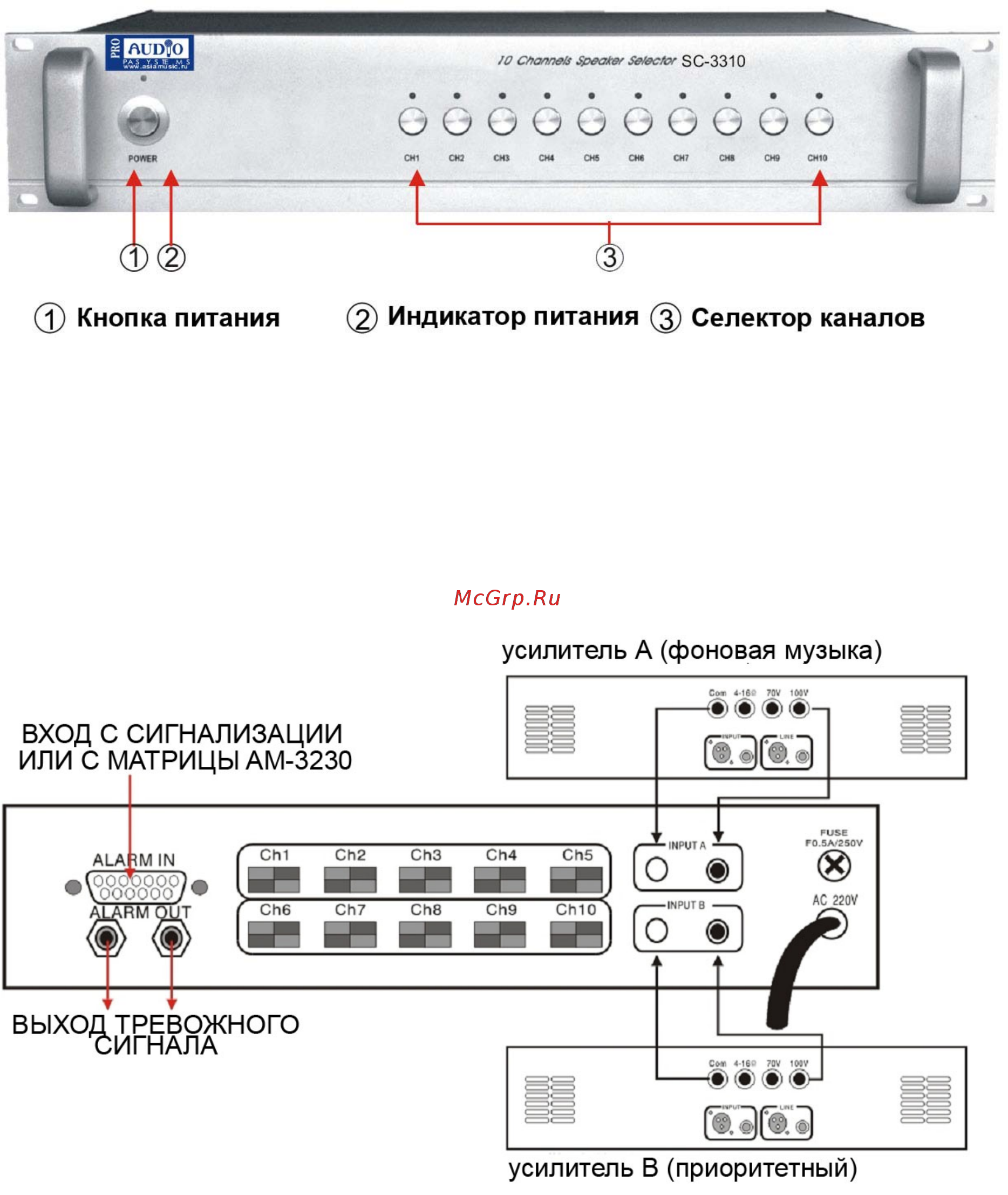 Proaudio SC-3310 Инструкция по эксплуатации онлайн