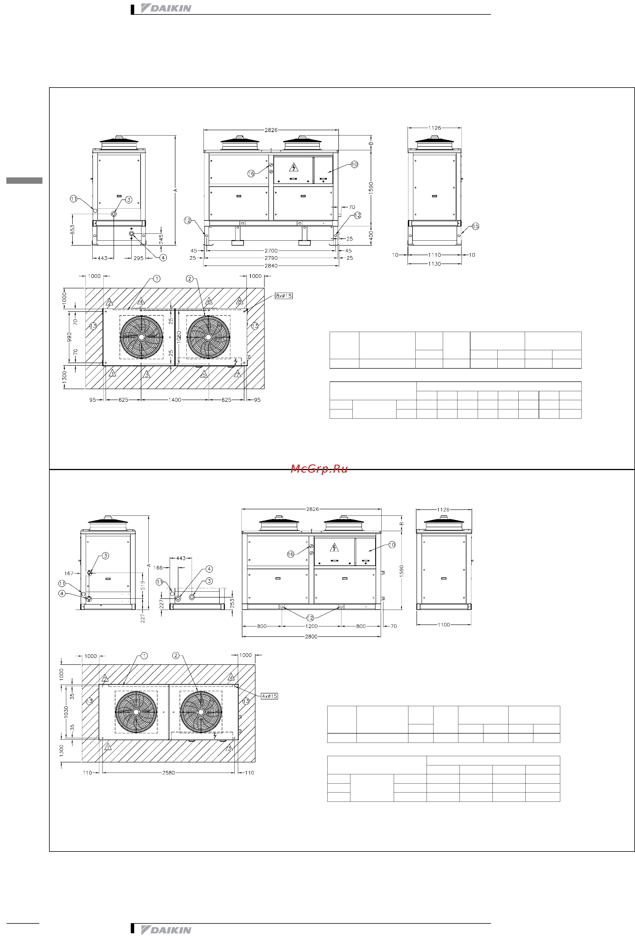 Daikin EWAP100CAYNP [26/50] Чертеж в масштабе и центр тяжести