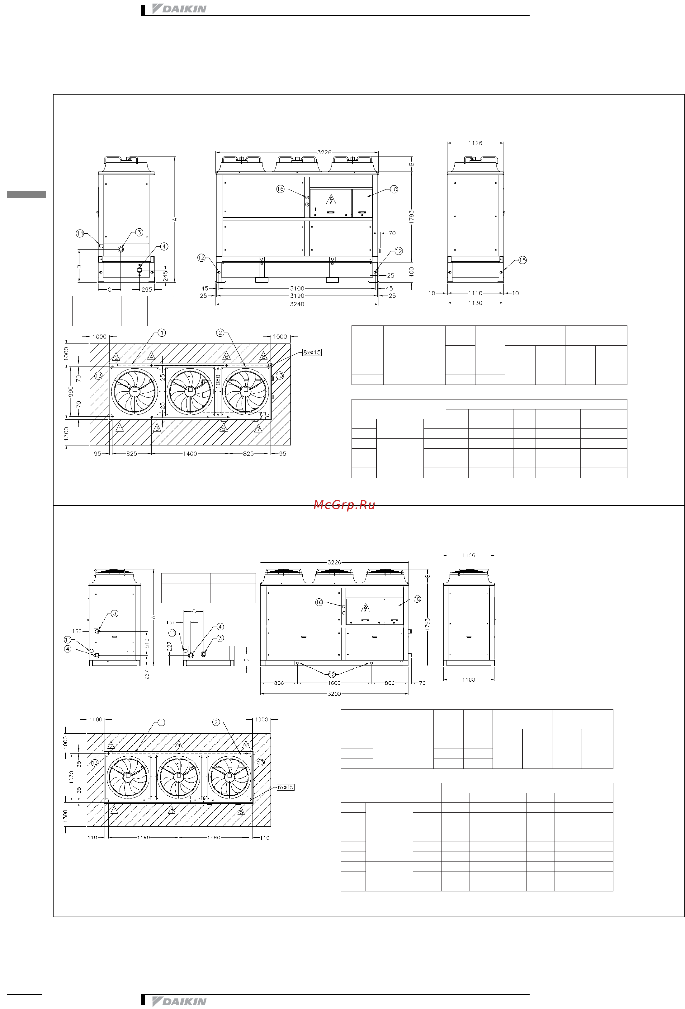 Daikin EWAP180CAYNB [28/50] Чертеж в масштабе и центр тяжести