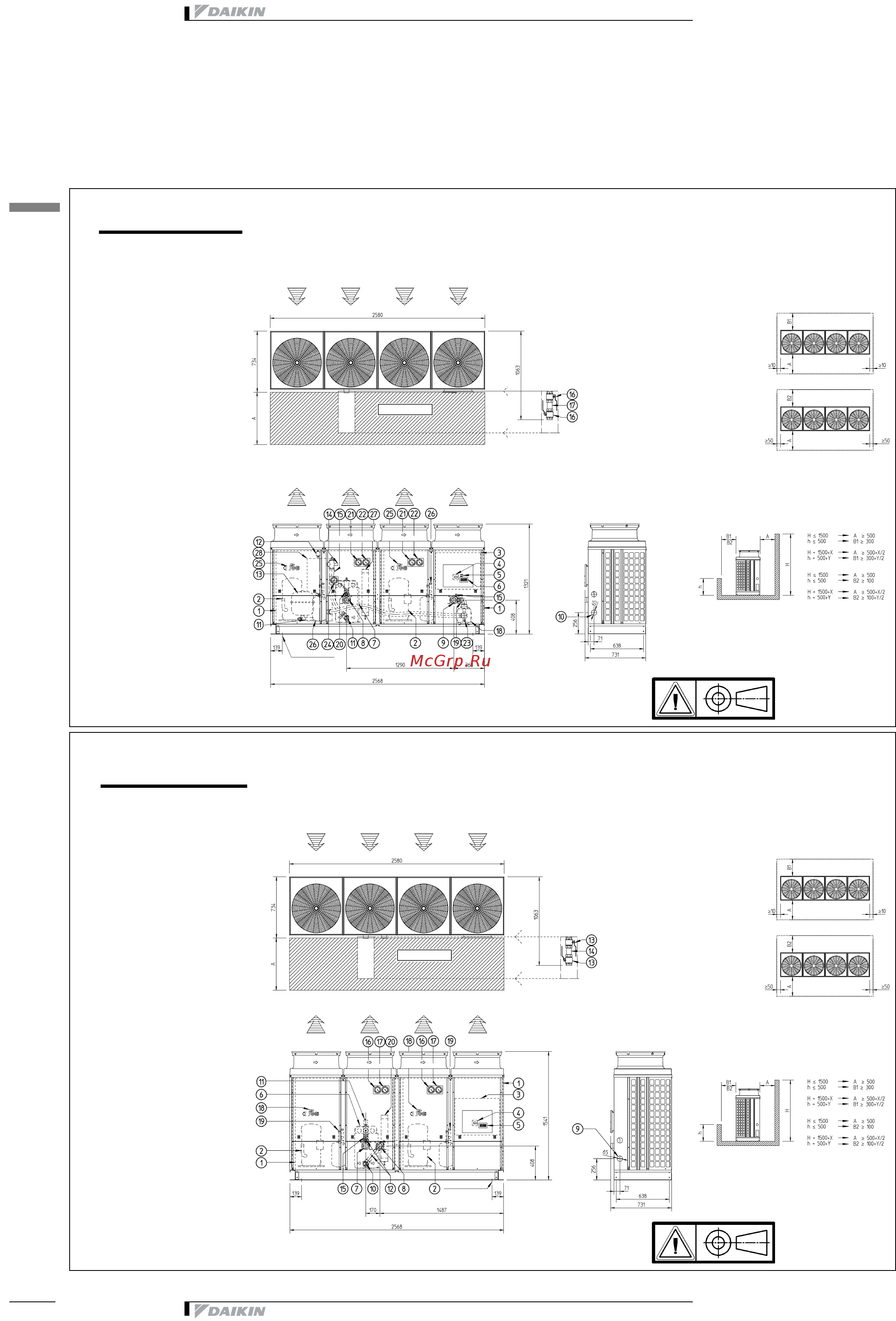 Daikin EUWAN12KZW1 [26/44] Чертеж в масштабе и центр тяжести