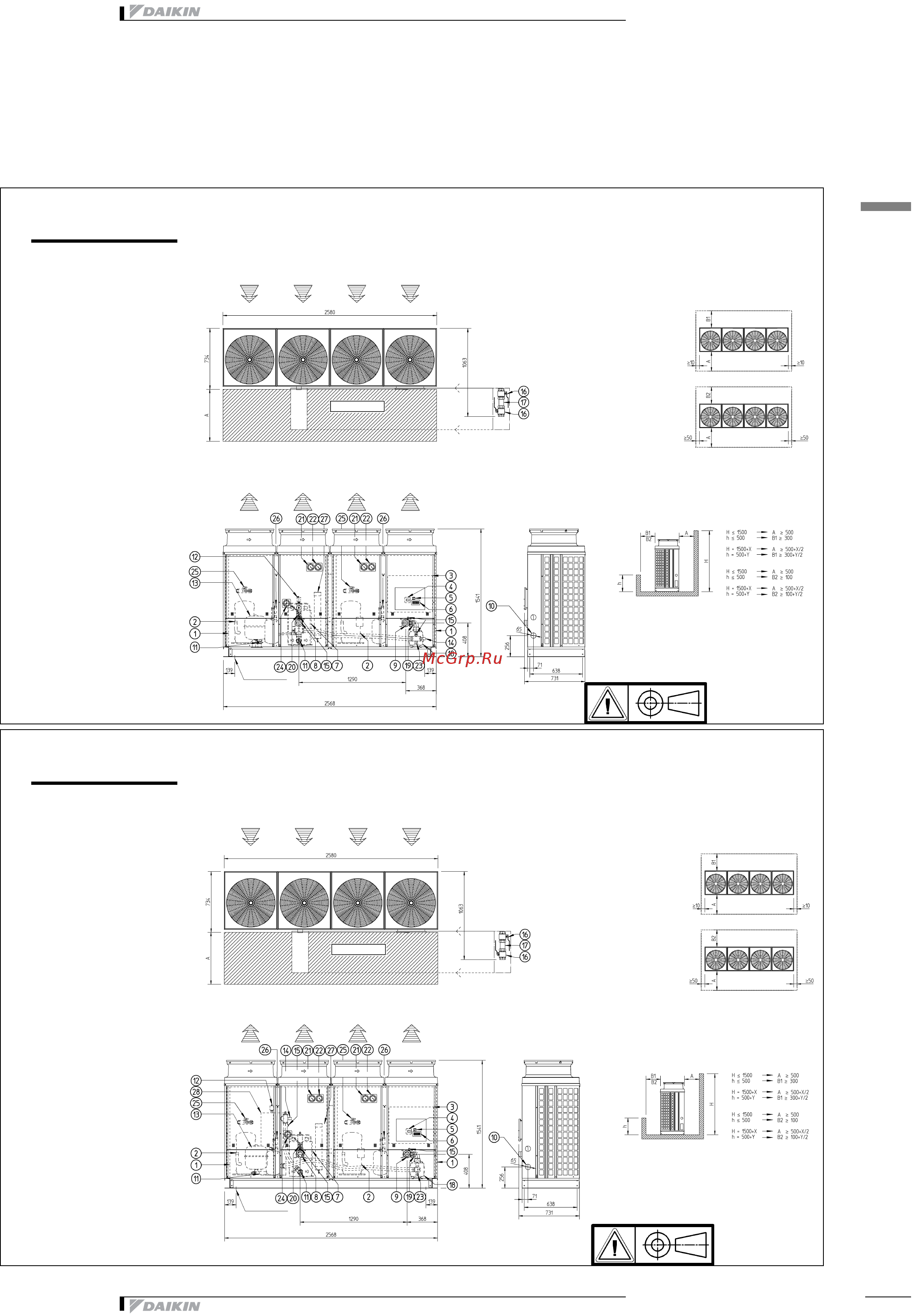 Daikin EUWAN8KAZW1 [27/44] Чертеж в масштабе и центр тяжести
