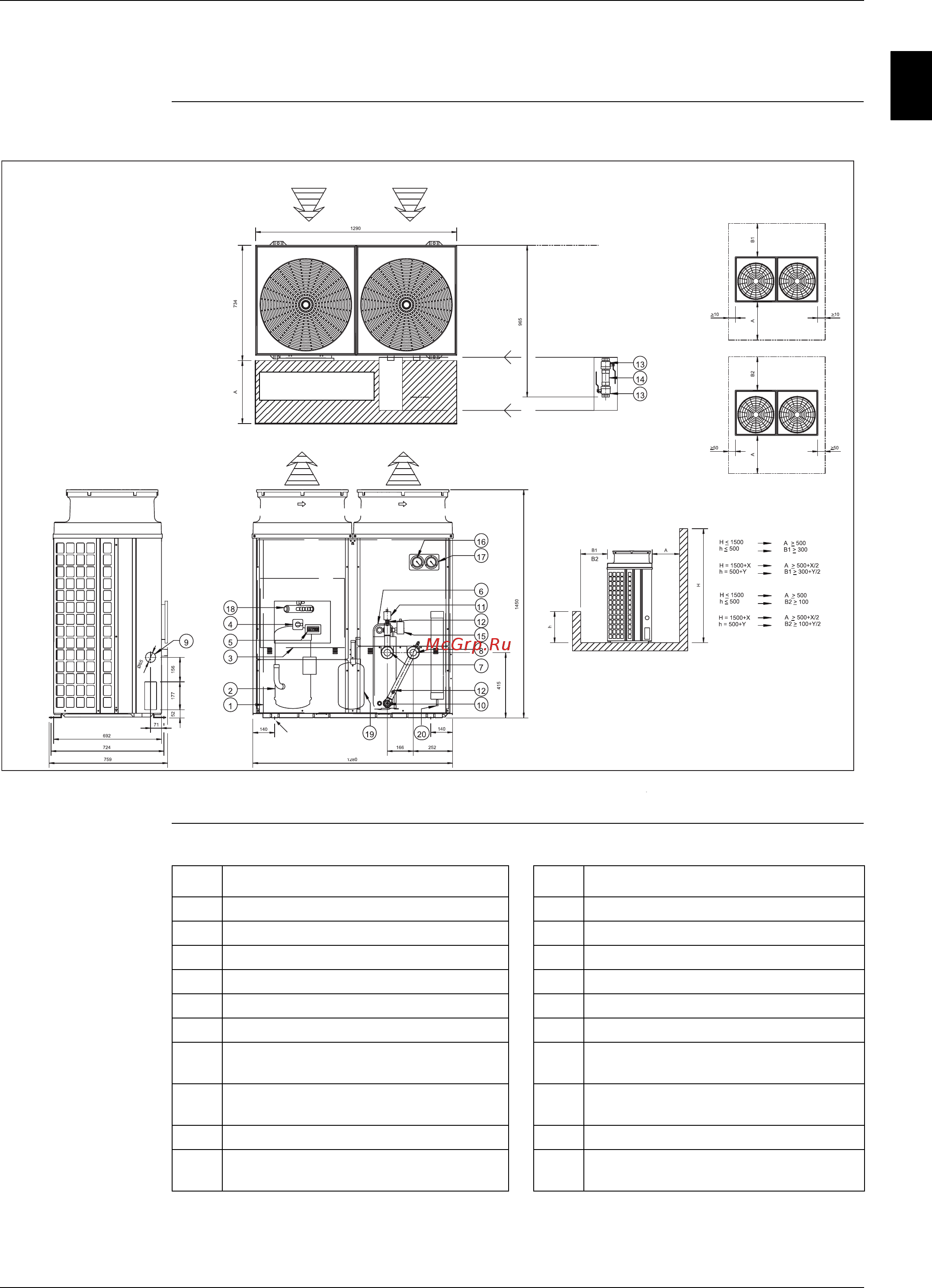 Daikin EUWAN12KAZW1 [58/214] Чертеж общего вида euwan10 12kazw1 euwyn10 12kazw1