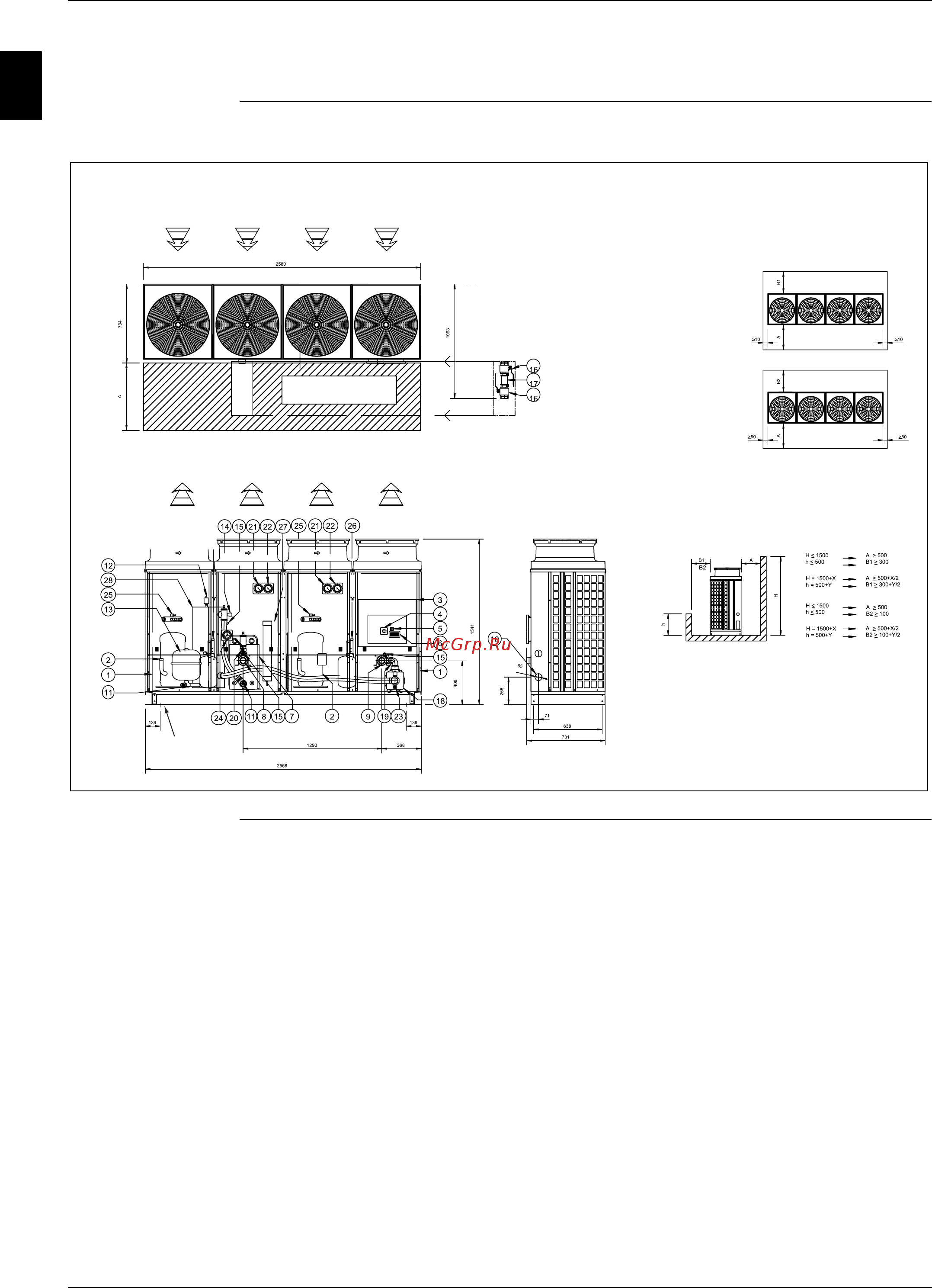 Daikin EUWYN8KAZW1 [69/214] Чертеж общего вида euwab20 24kazw1 euwyb20 24kazw1