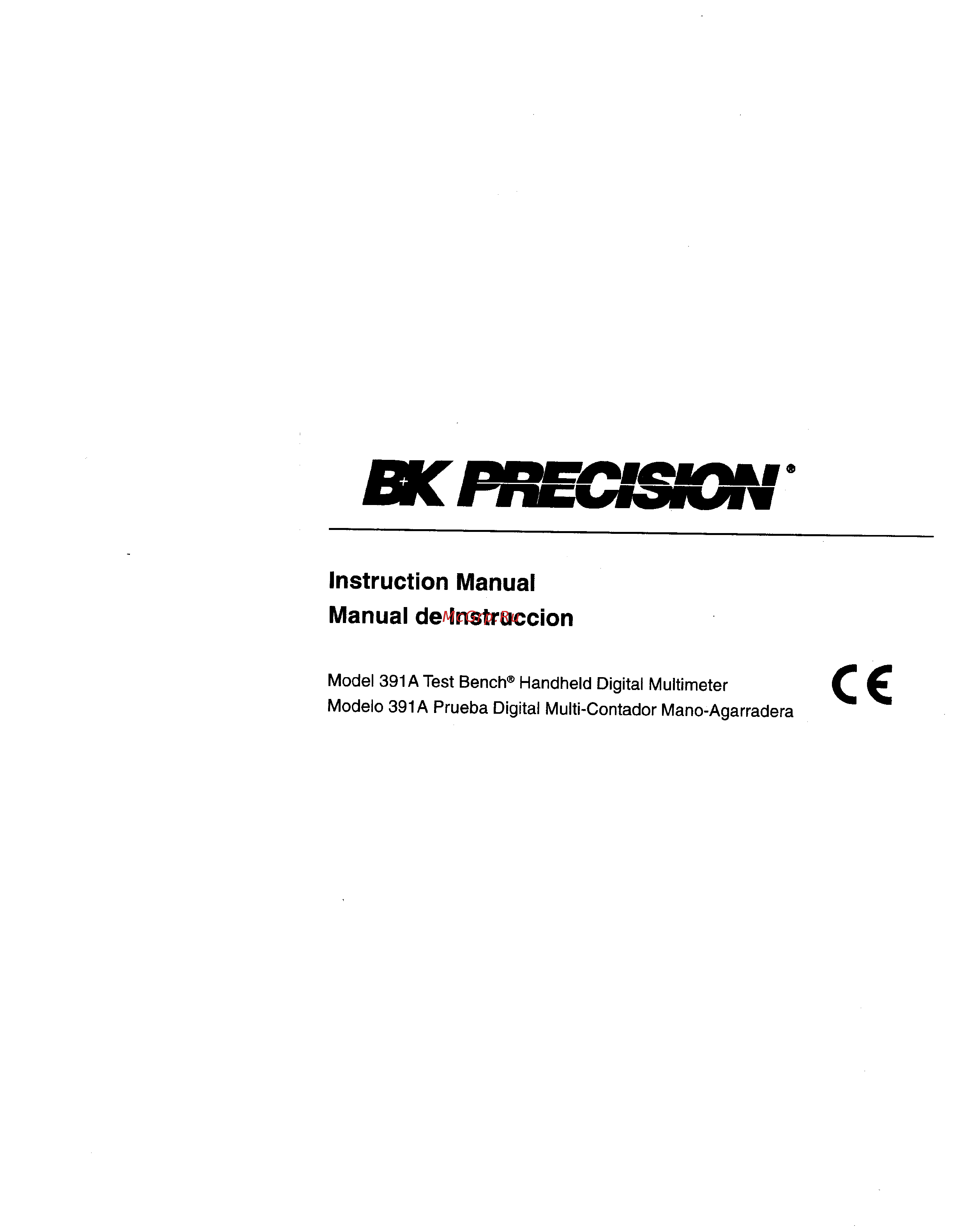 B&K PRECISION BK391A Инструкция по эксплуатации онлайн