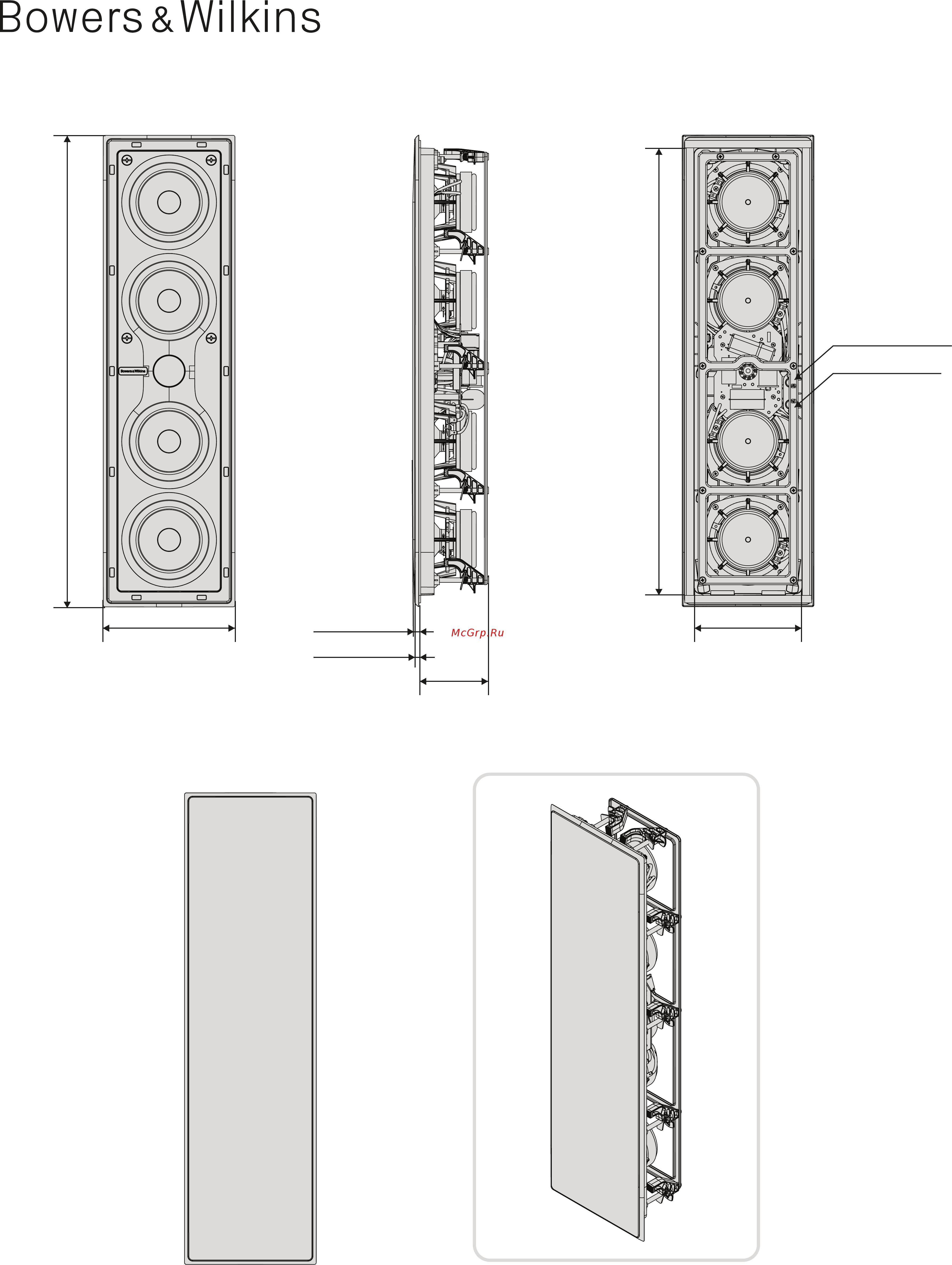 Bowers & Wilkins CWM7.4 S2 Схема встраивания онлайн