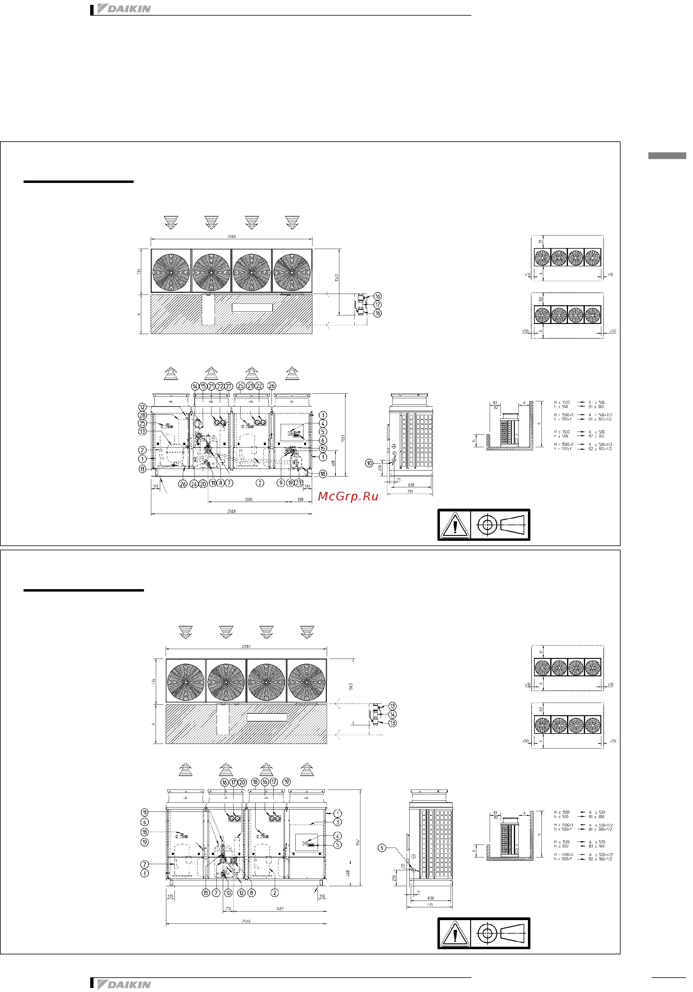 Daikin EUWYN5KAZW1 [27/43] Чертеж в масштабе и центр тяжести