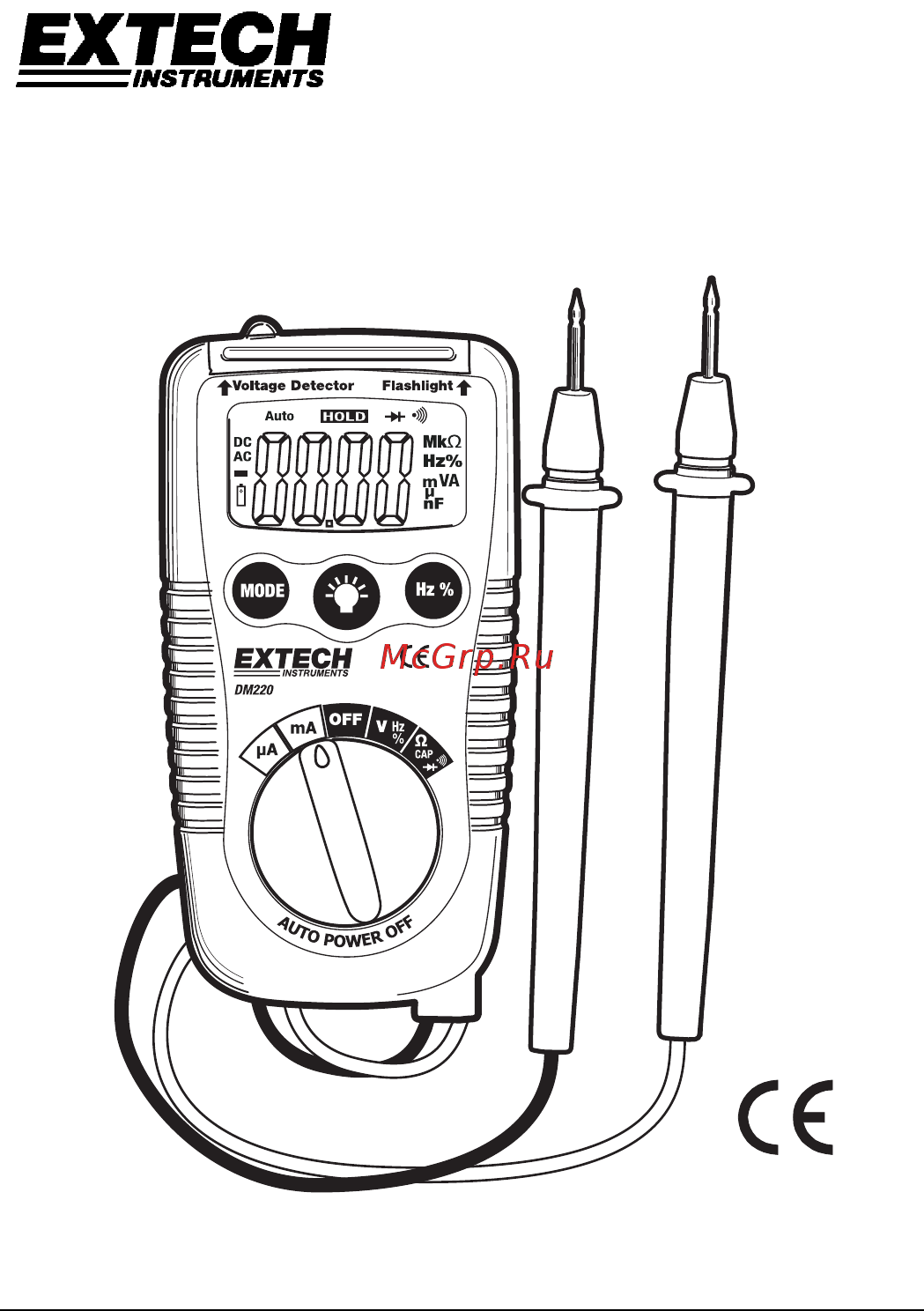 EXTECH DM220 [9/15] Manual del usuario mmd de bolsillo con escala automática modelo dm220