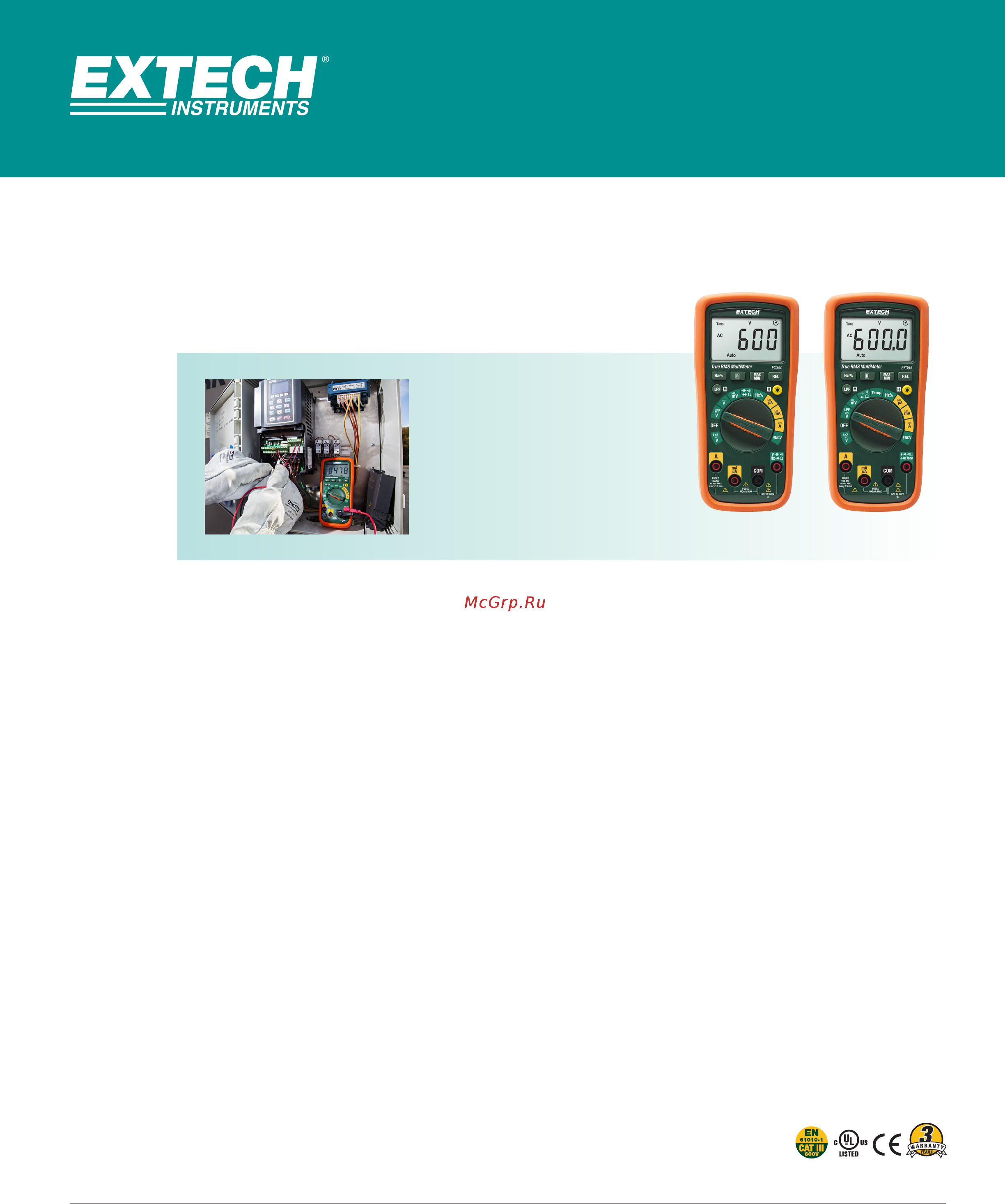 EXTECH EX350 Технические характеристики онлайн