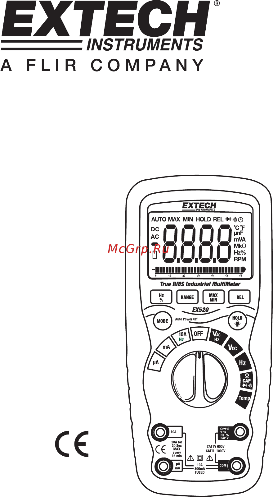 EXTECH EX520 Расширенная инструкция онлайн