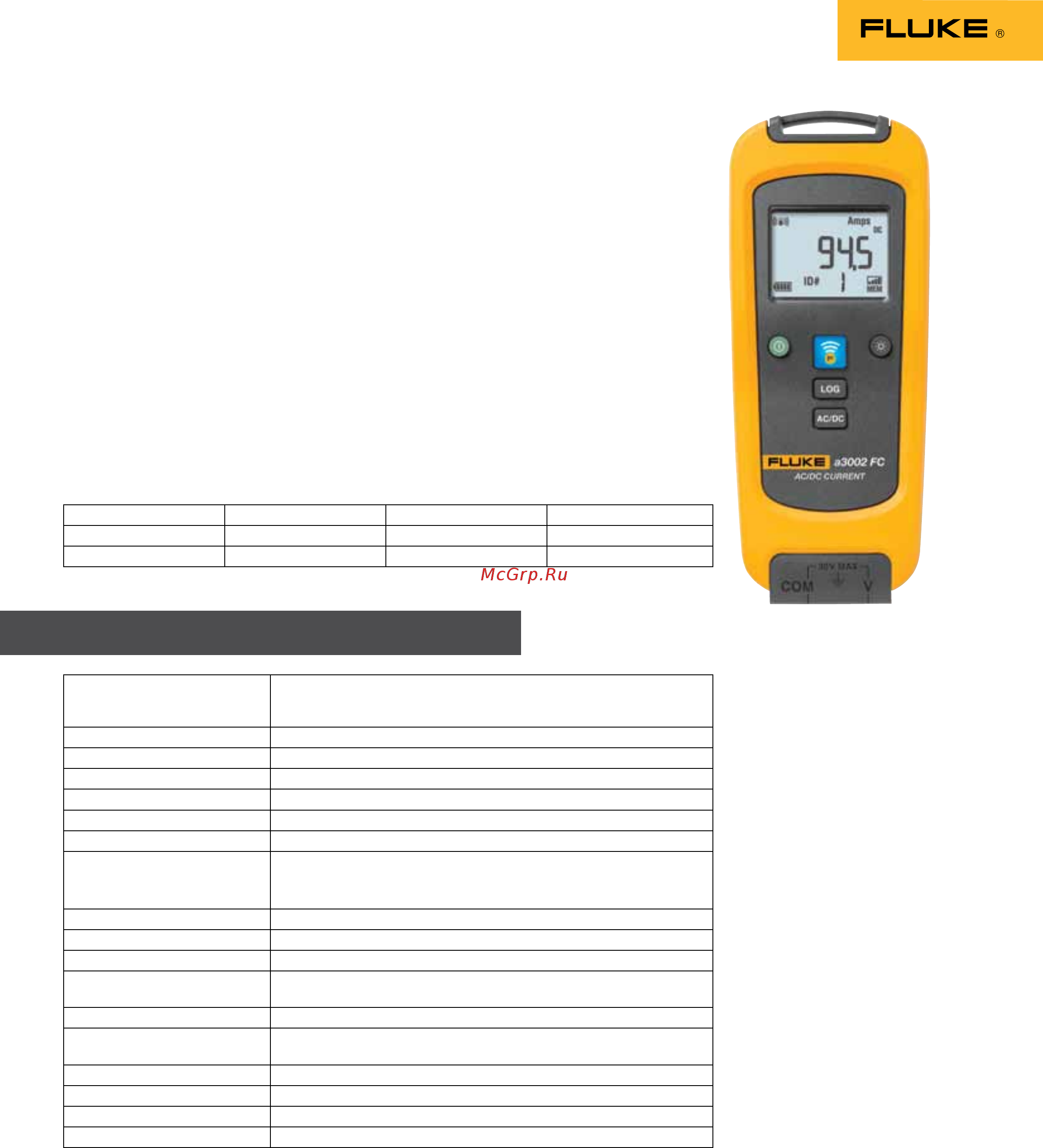 Fluke FLK-V3001FC [4/8] Fluke a3002 fc wireless ac dc current module