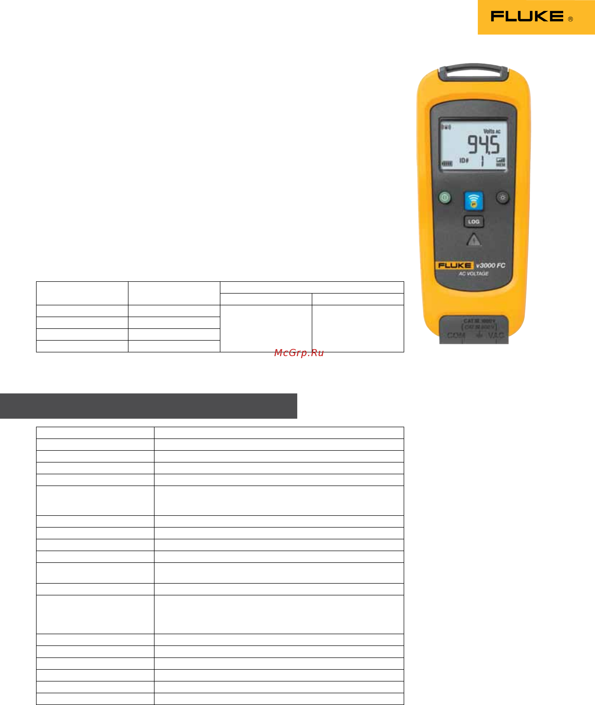 Fluke FLK-V3001FC [5/8] Fluke v3000 fc wireless true rms ac voltage module