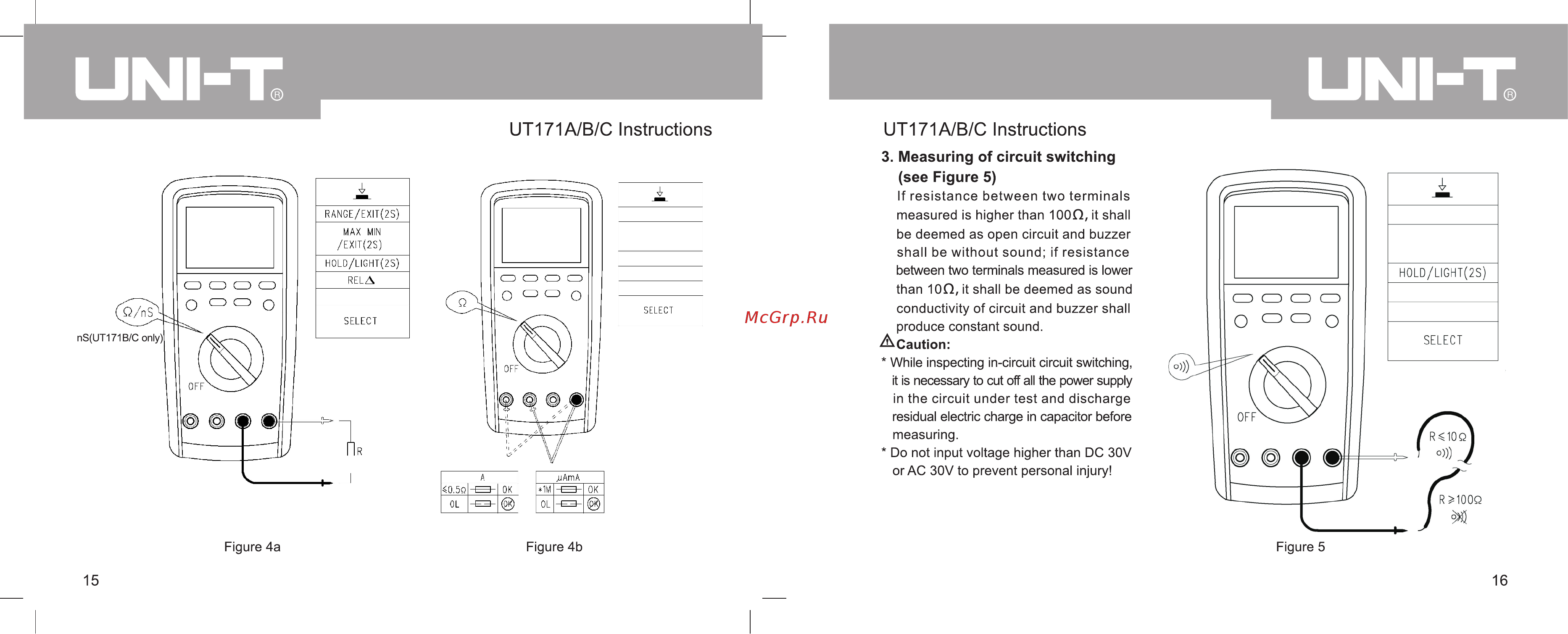 Uni-T UT171B [10/20] Ut171a b c instructions ut171a b c instructions