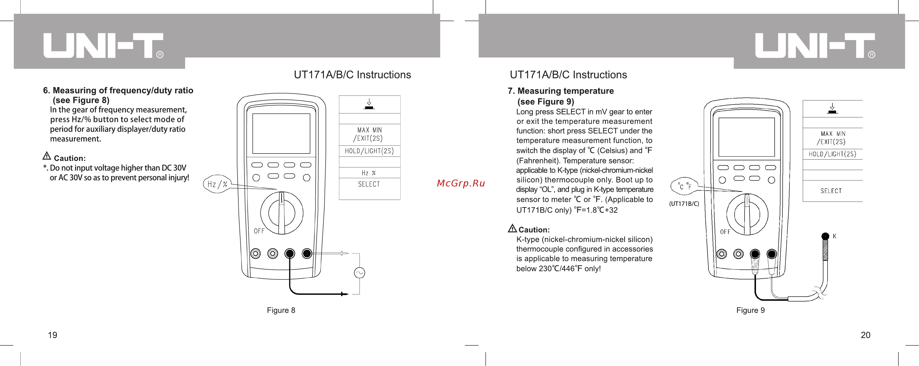 Uni-T UT171B [12/20] Ut171a b c instructions ut171a b c instructions