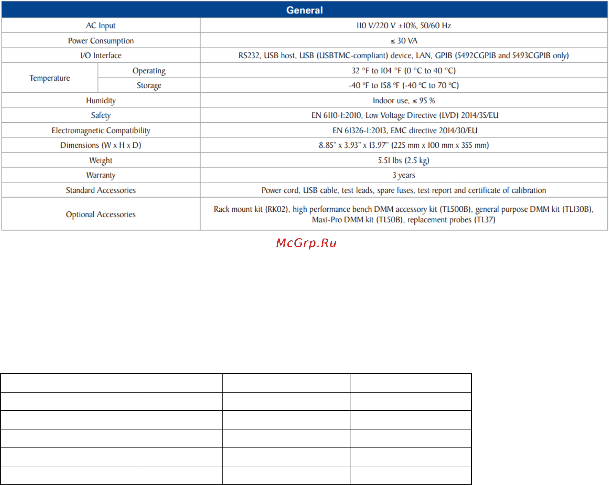 B&K PRECISION BK5493CGPIB [54/57] Supplementary specifications 5493c 5493cgpib