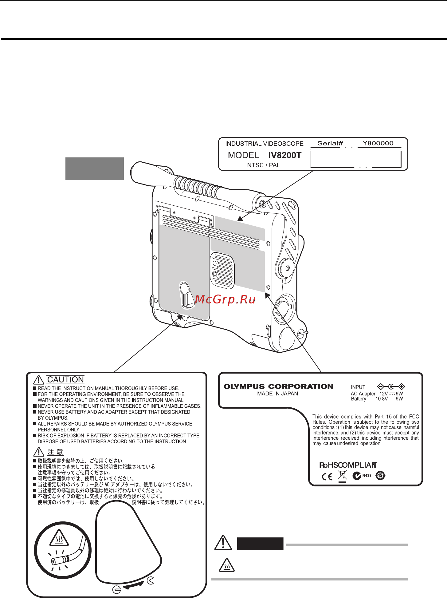 Olympus IPLEX TX [12/58] Rating plate caution plate
