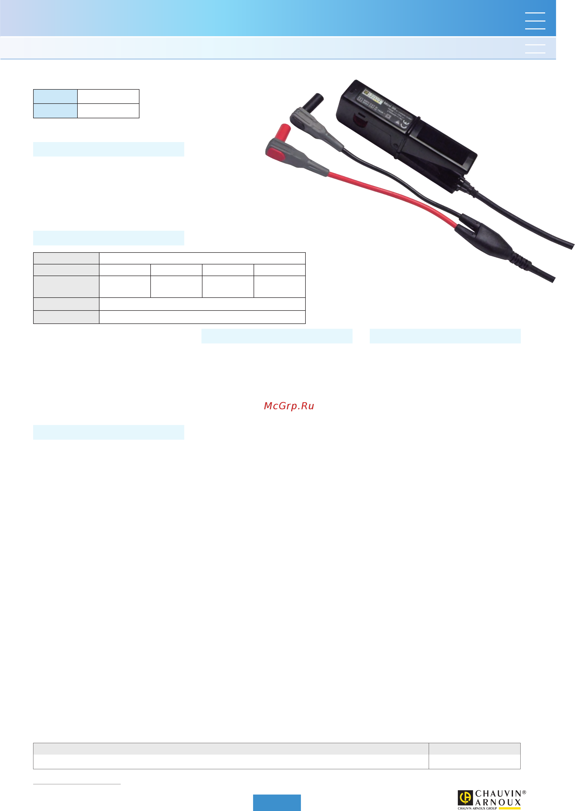 CHAUVIN ARNOUX CA-MINI-02 [8/12] Current clamp for ac current model mini 09