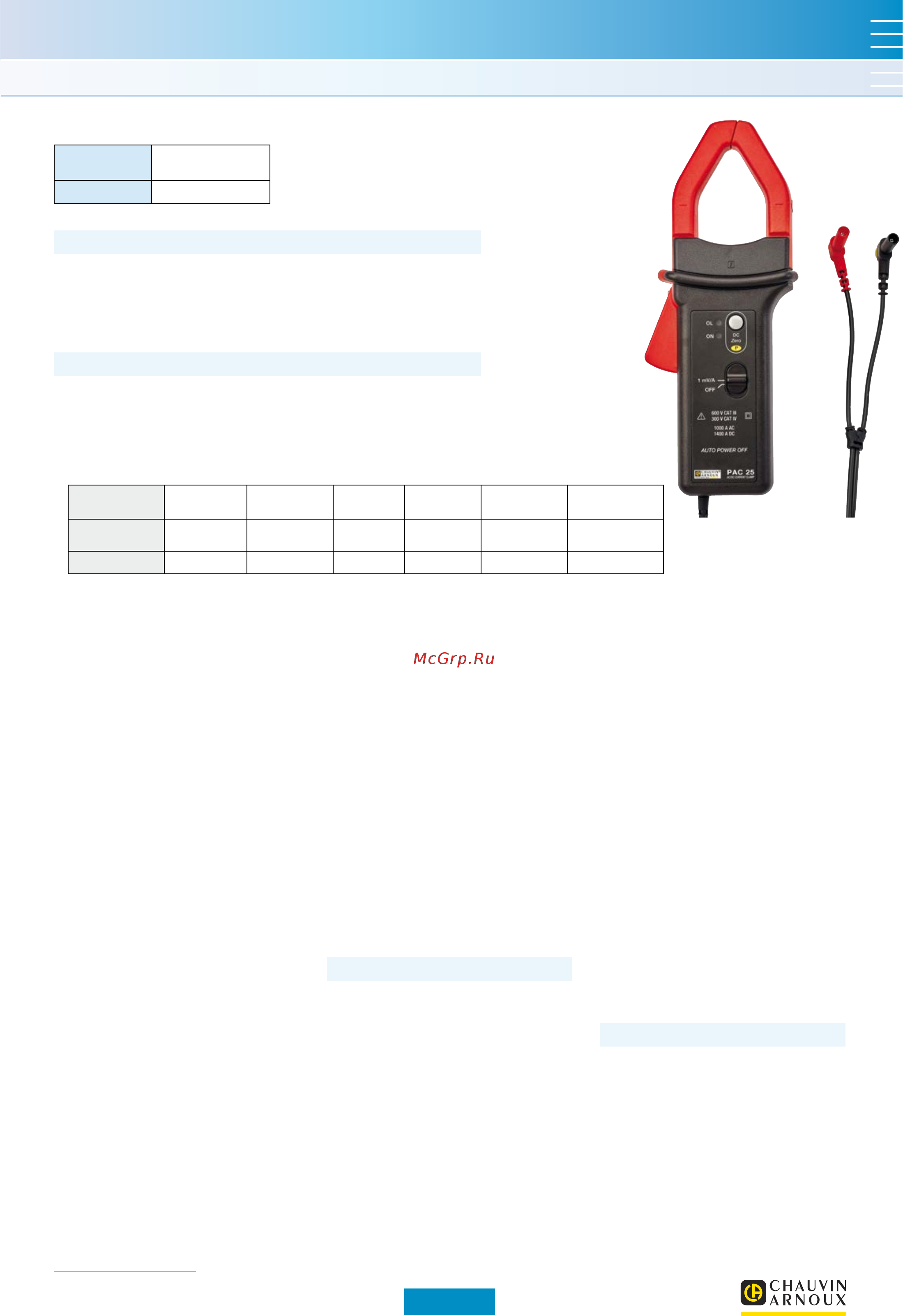 CHAUVIN ARNOUX CA-PAC17 [12/20] Ac dc current clamp