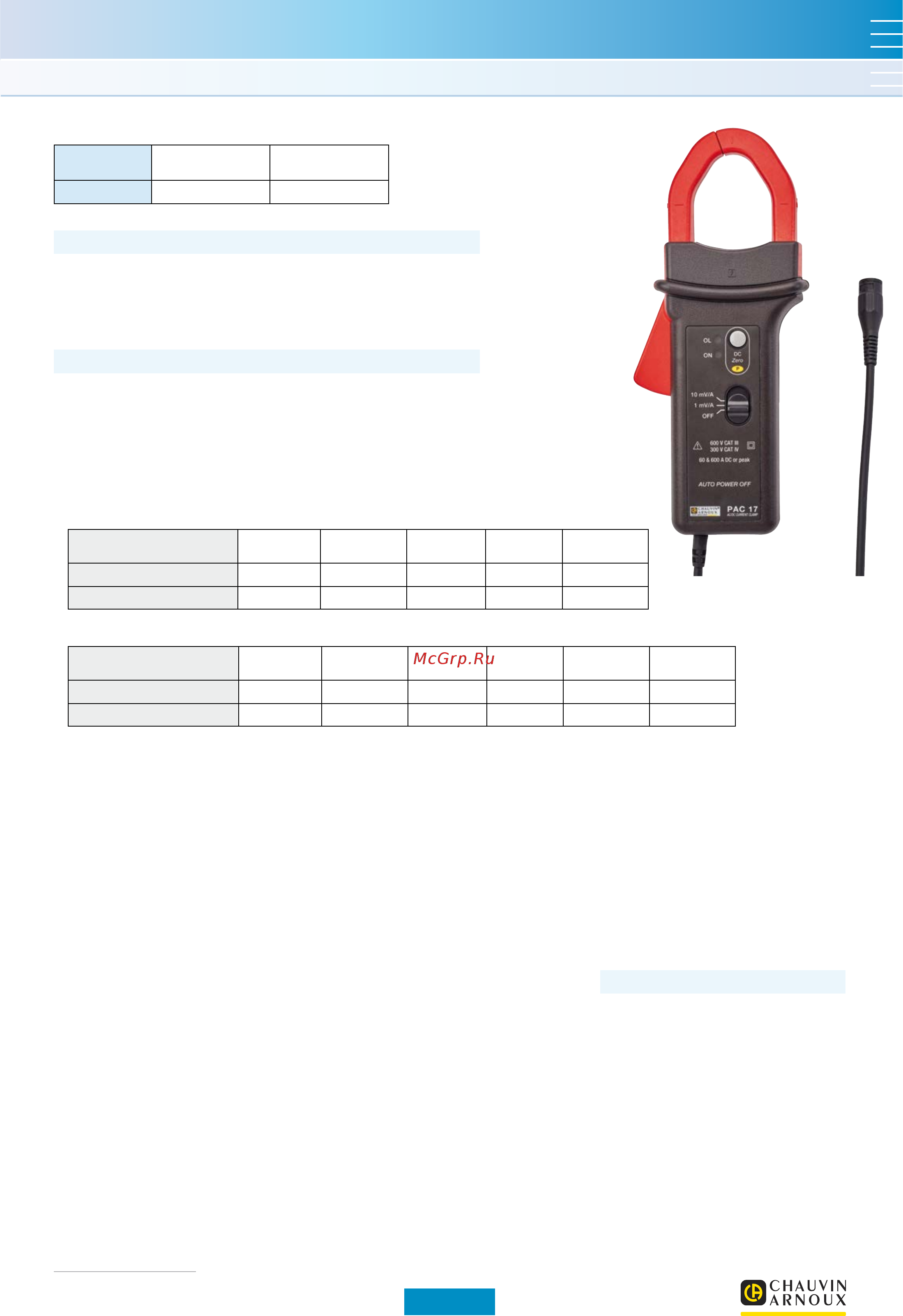 CHAUVIN ARNOUX CA-PAC93 [8/20] Ac dc current clamp
