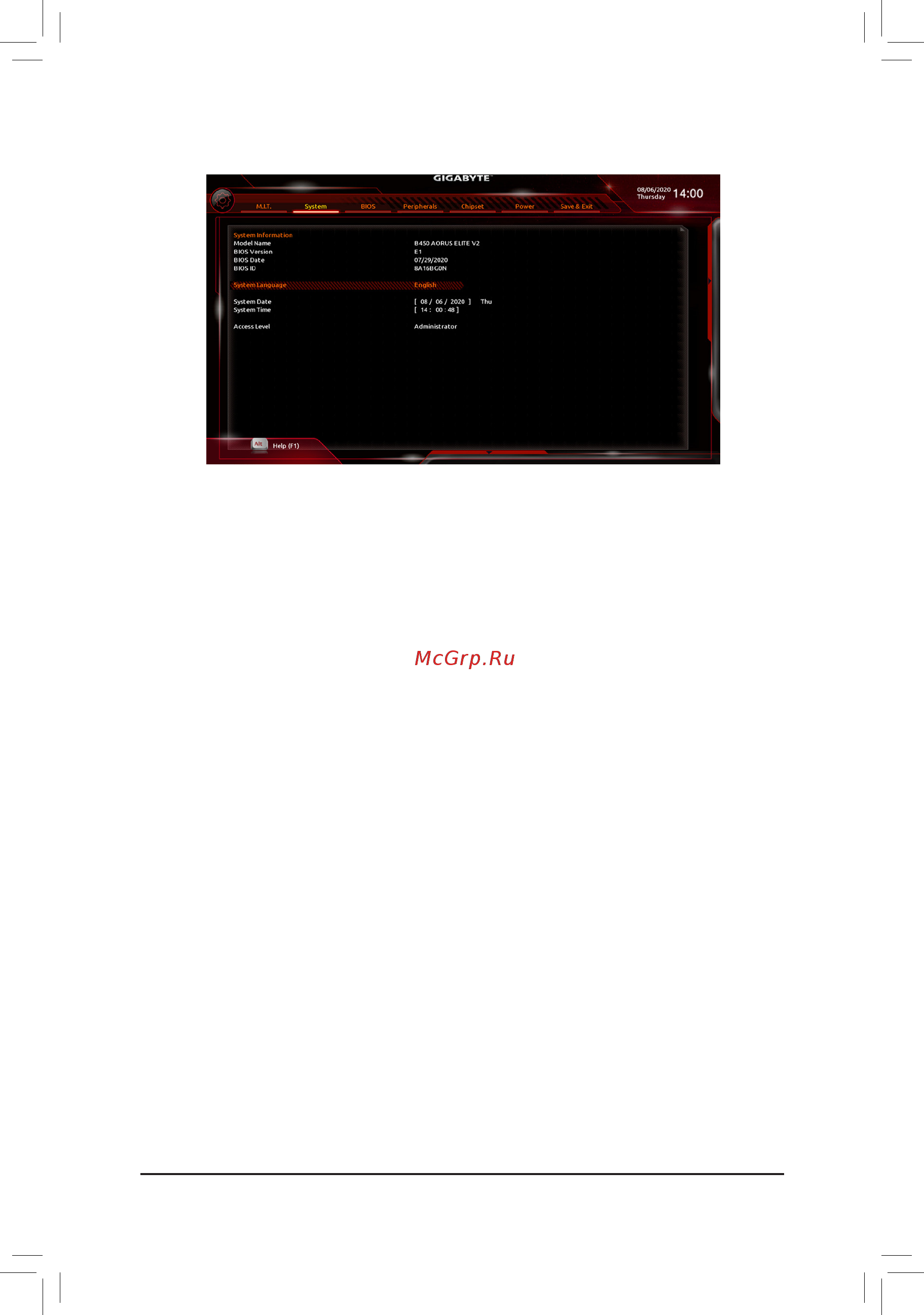Gigabyte B450 AORUS Elite V2 (rev. 1.0) [28/44] System time