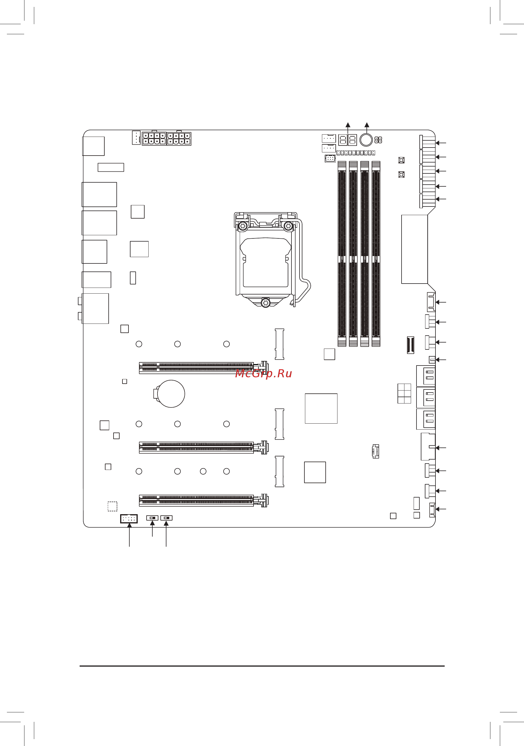 Gigabyte Z490 AORUS XTREME WATERFORCE [6/120] Z490 aorus xtreme wf z490 aorus xtreme waterforce motherboard layout