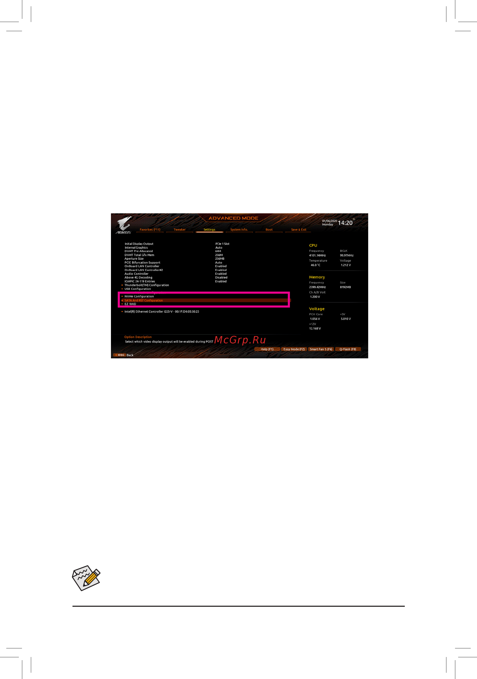 Gigabyte Z490 AORUS XTREME (rev. 1.x) [64/120] B configuringsatacontrollermodeinbiossetup