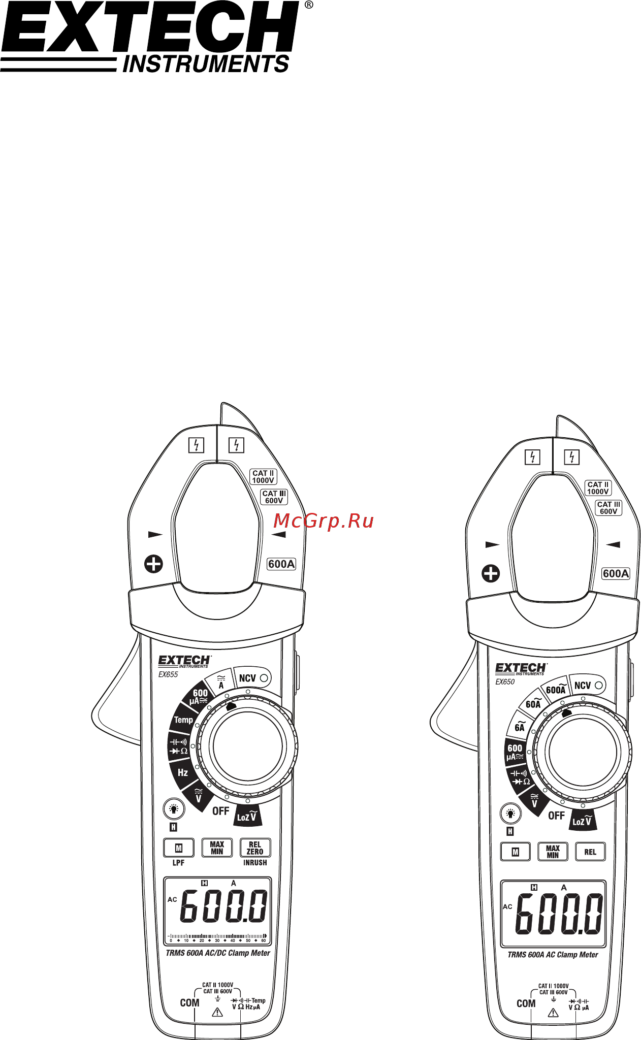 EXTECH EX655 Расширенная инструкция онлайн