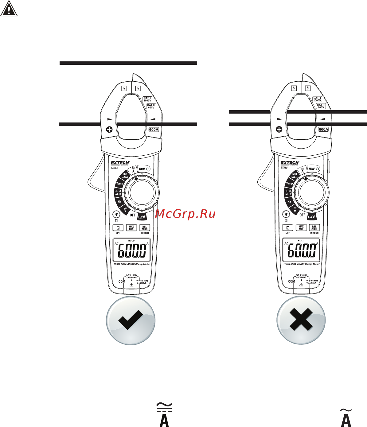 EXTECH EX655 [16/35] Current measurements using the clamp