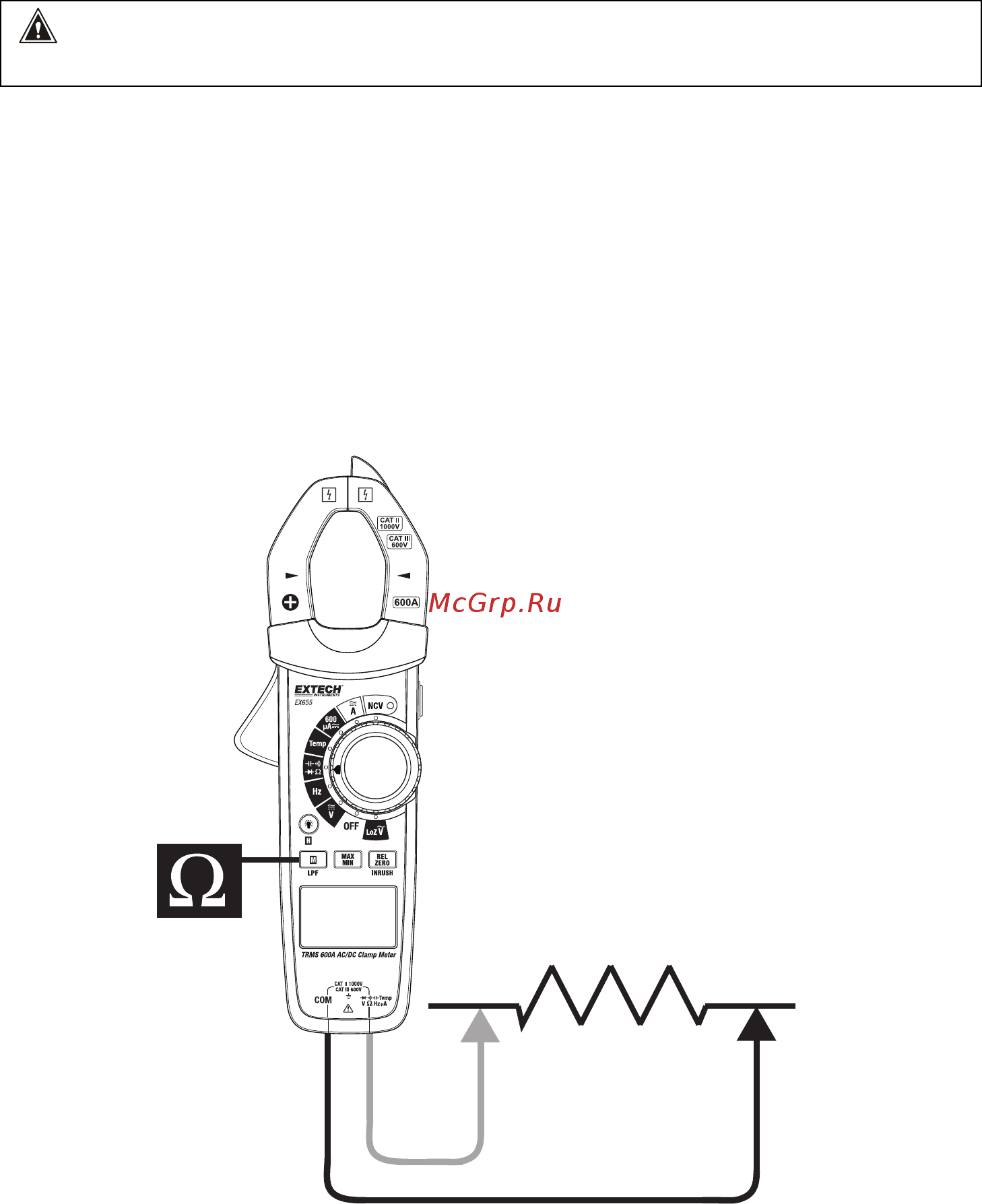 EXTECH EX655 [20/35] Resistance measurements