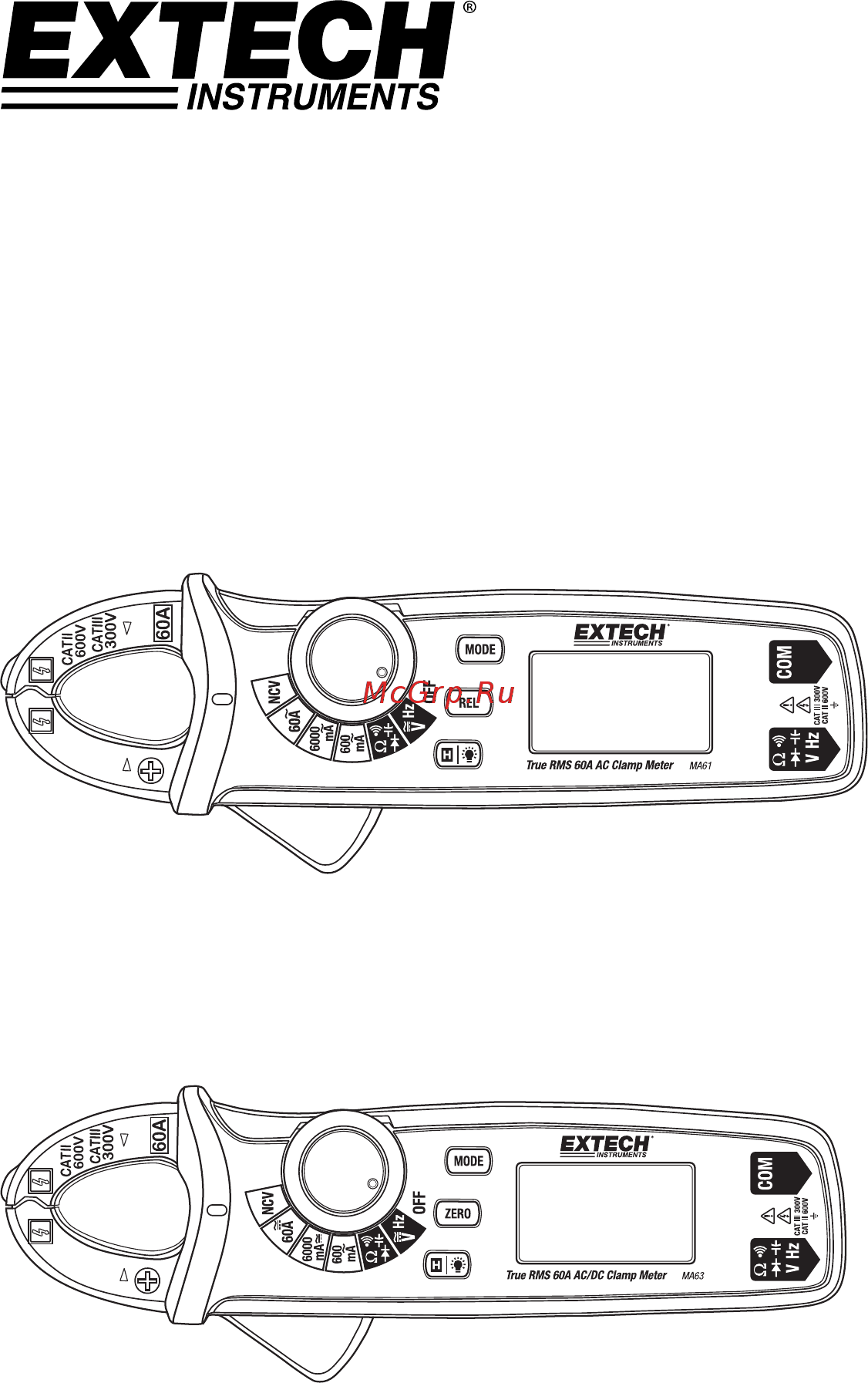 EXTECH MA620 Инструкция по эксплуатации онлайн