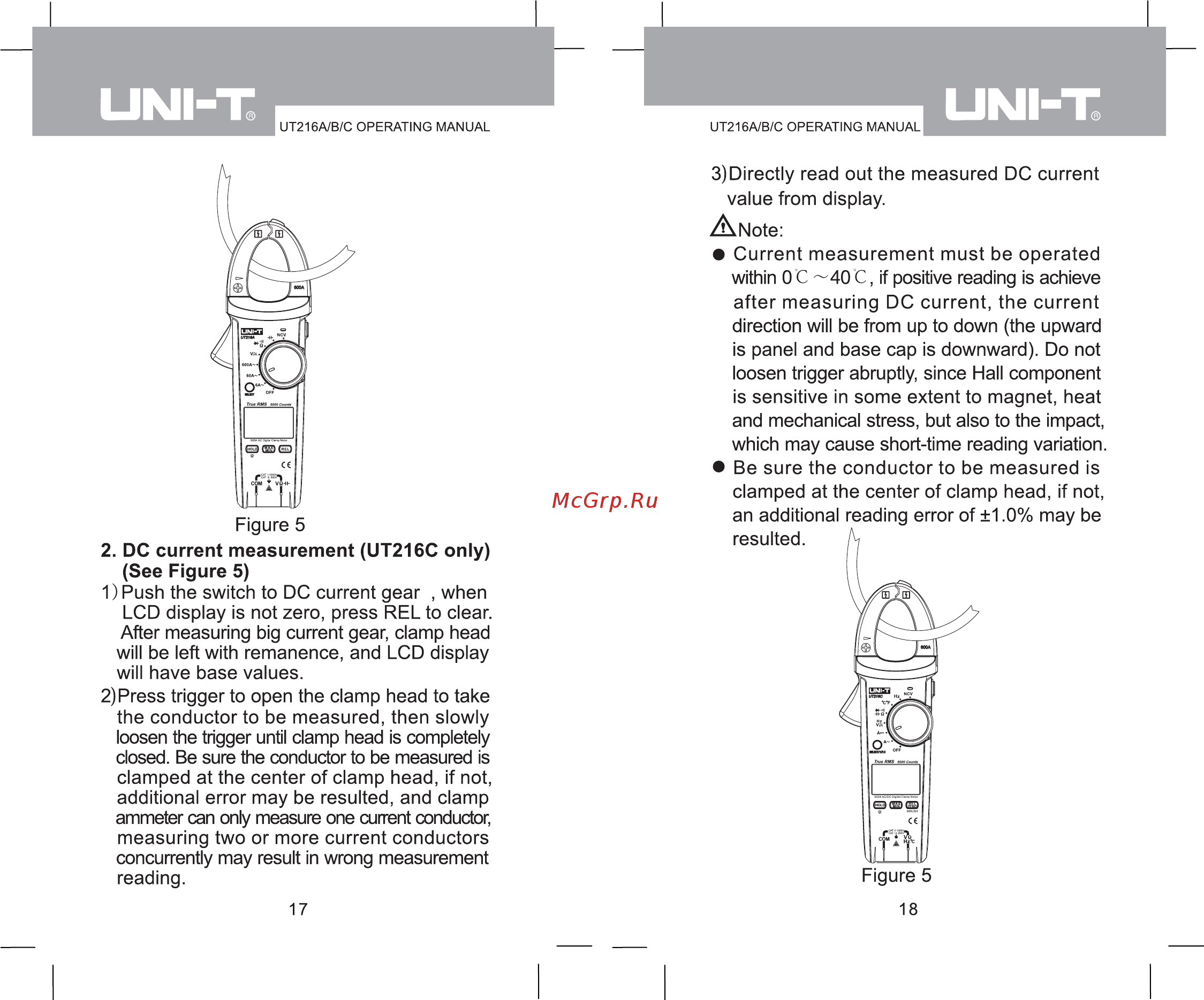 Uni-T UT216B Расширенная инструкция онлайн [11/18] 528818