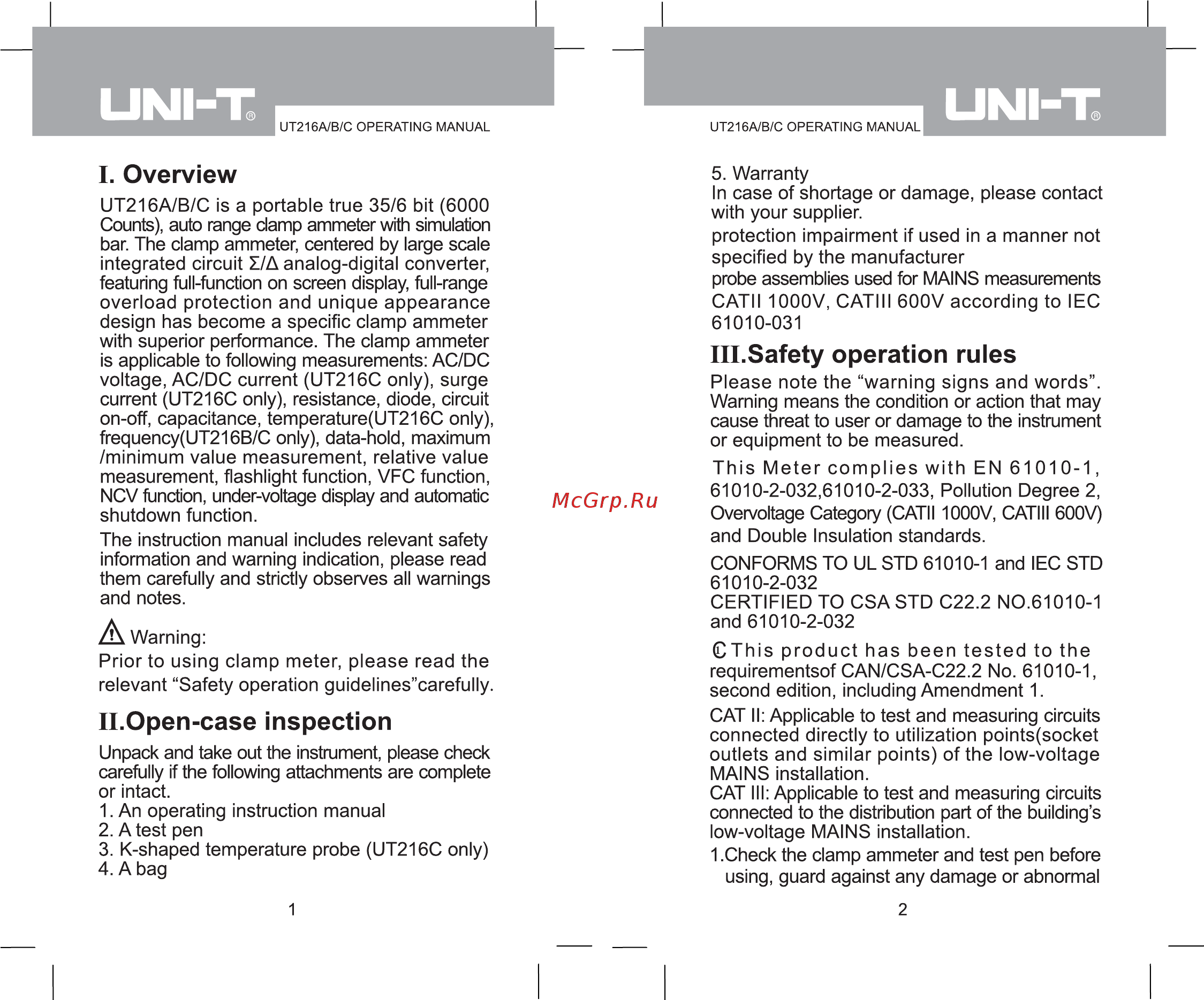Uni-T UT216C [3/18] I overview