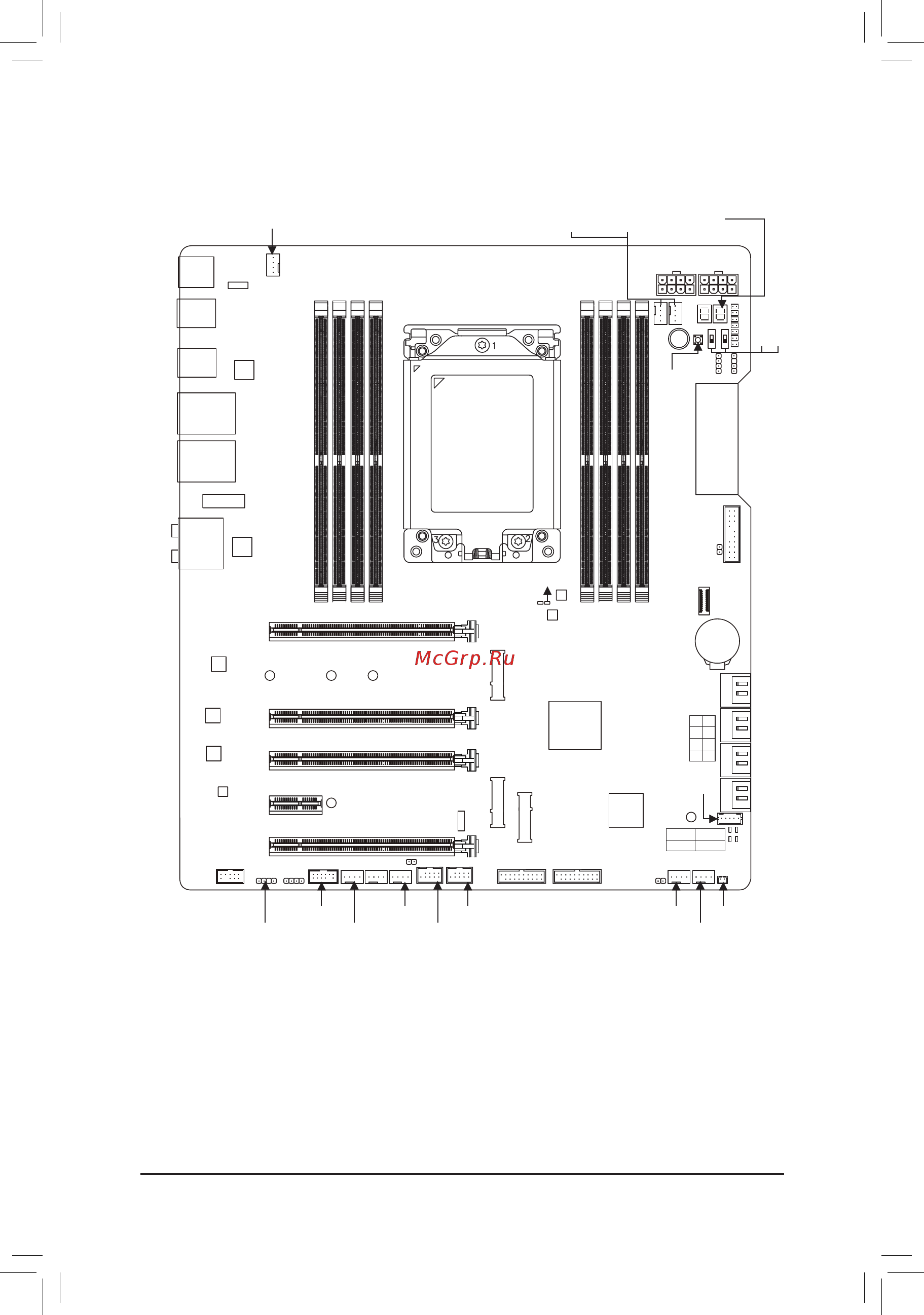 Gigabyte TRX40 AORUS MASTER (rev. 1.0) [7/104] Trx40 aorus master motherboard layout