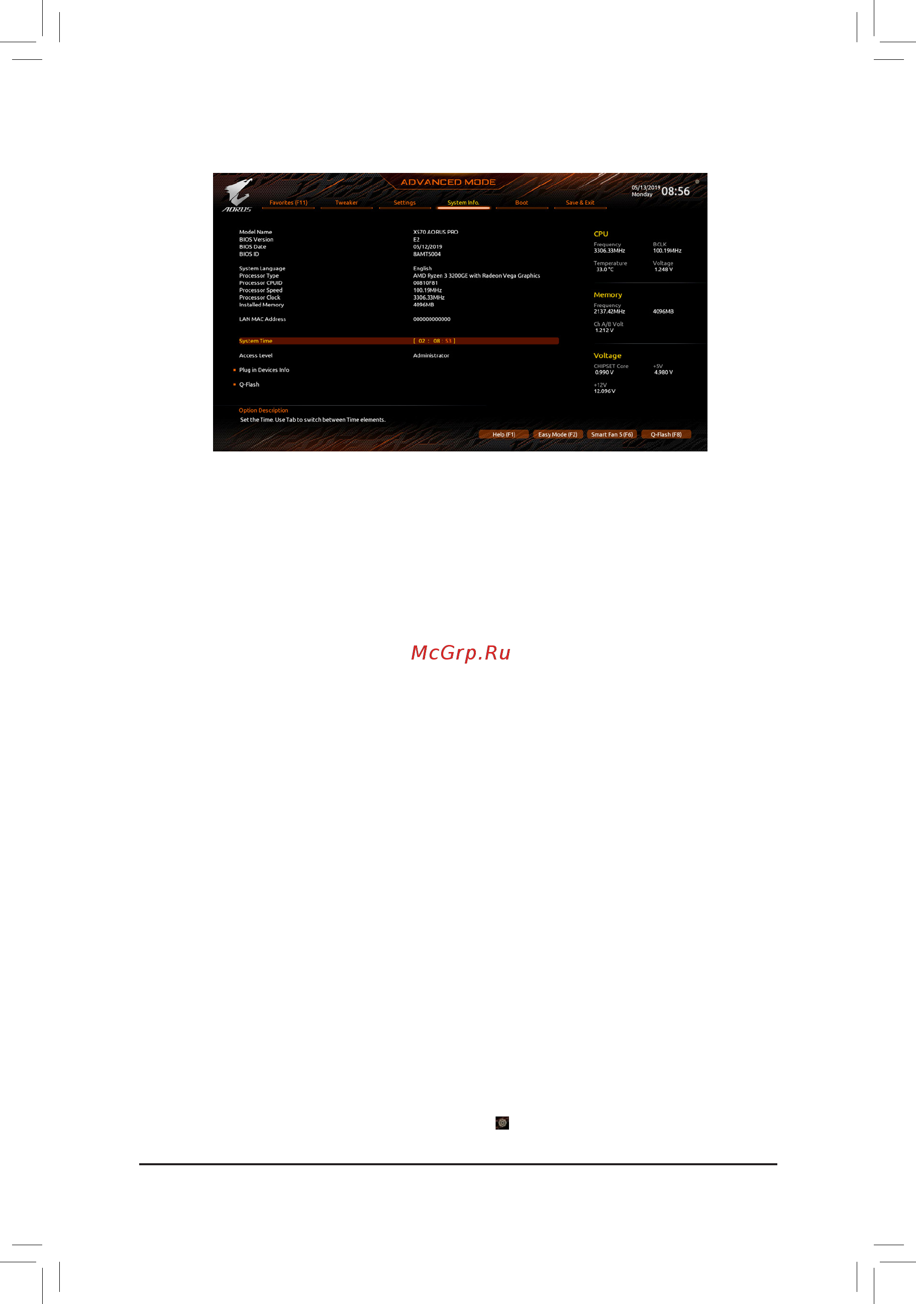 Gigabyte X570 AORUS PRO WIFI (rev. 1.1/1.2) [35/48] 6 system info