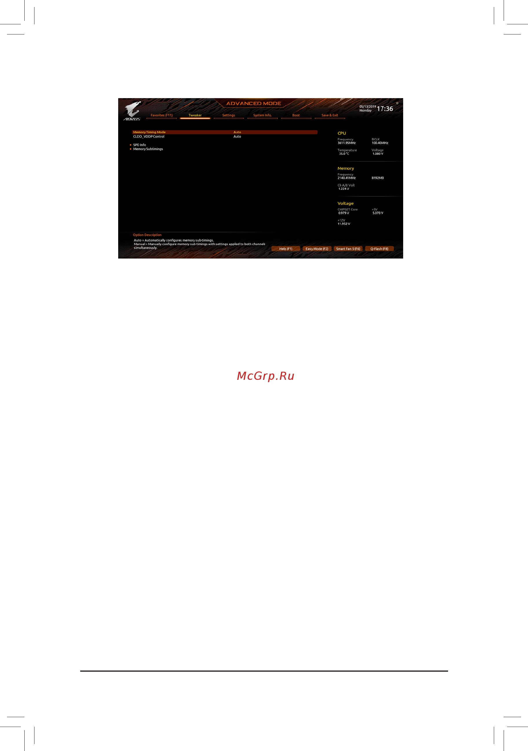 Gigabyte X570 AORUS MASTER (rev. 1.1/1.2) [46/104] Cldo_vddp control