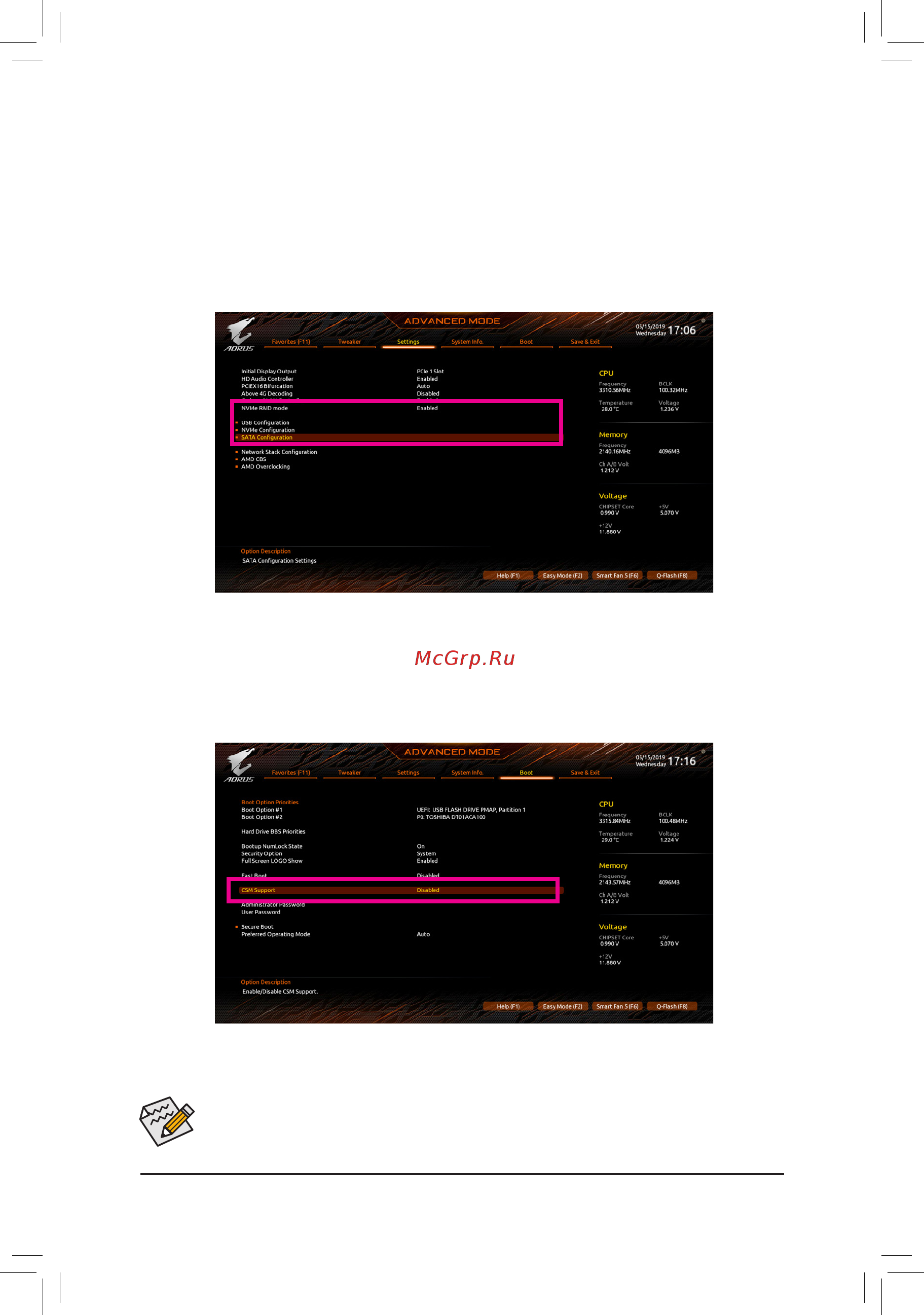 Gigabyte X570 AORUS MASTER (rev. 1.1/1.2) [60/104] B configuringsatacontrollermodeinbiossetup