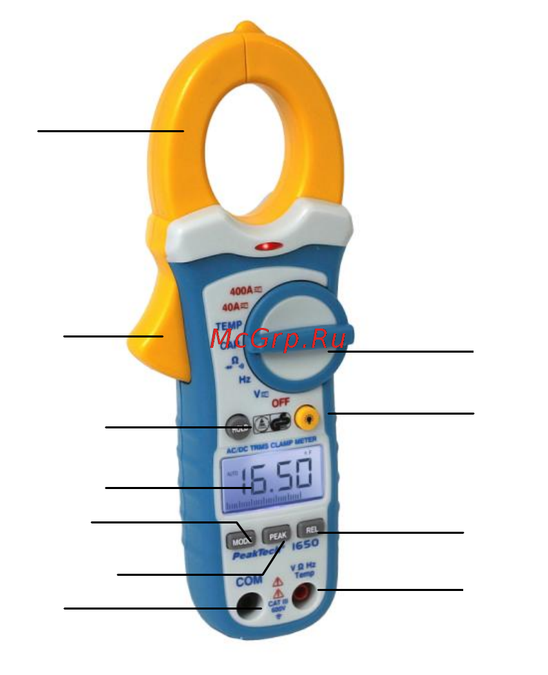 PEAKTECH PKT-P1650 [10/97] Bedienelemente und anschlüsse am gerät