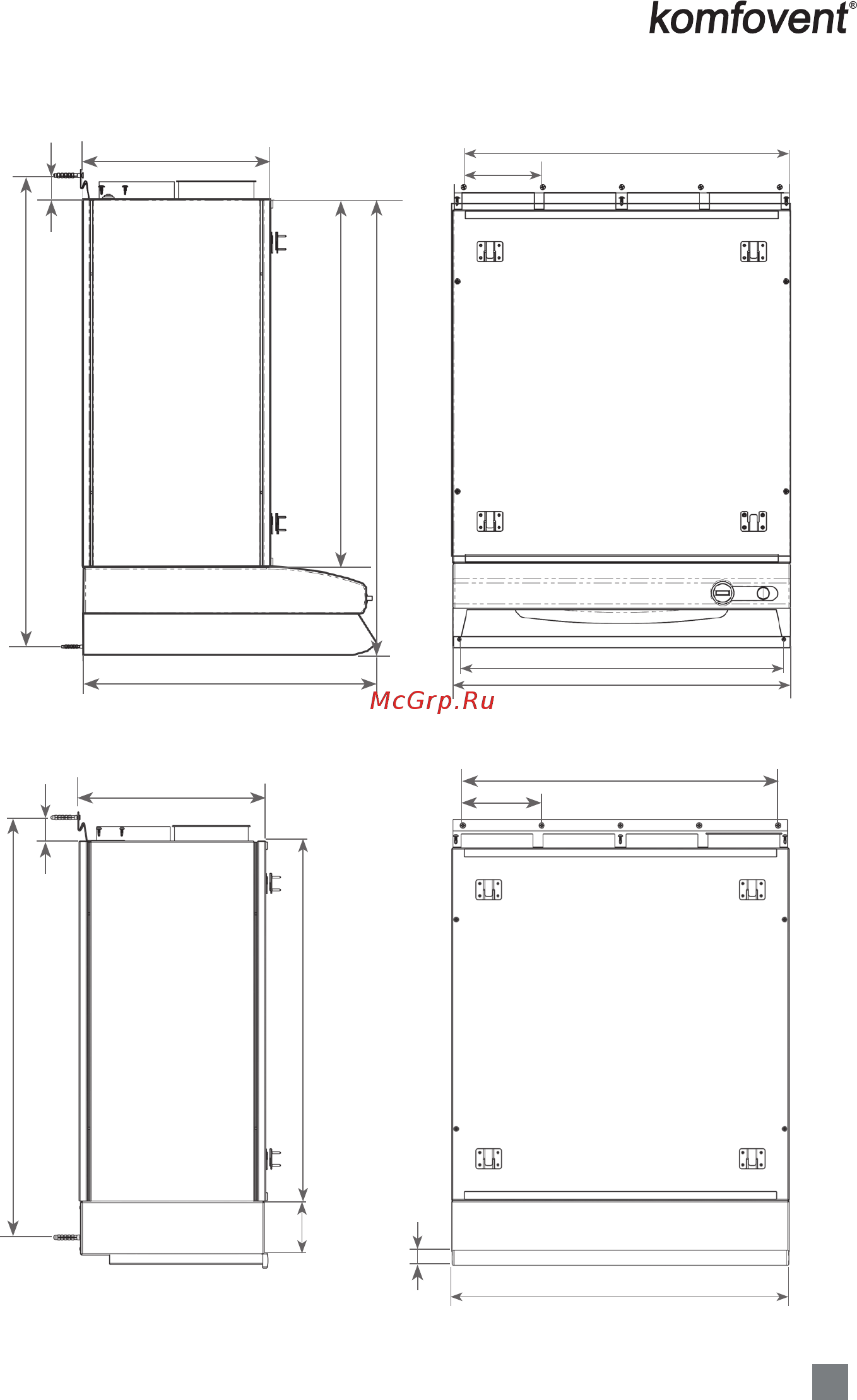 Komfovent Domekt S 650 F [21/36] Размеры для места установления domekt r 190v 200v
