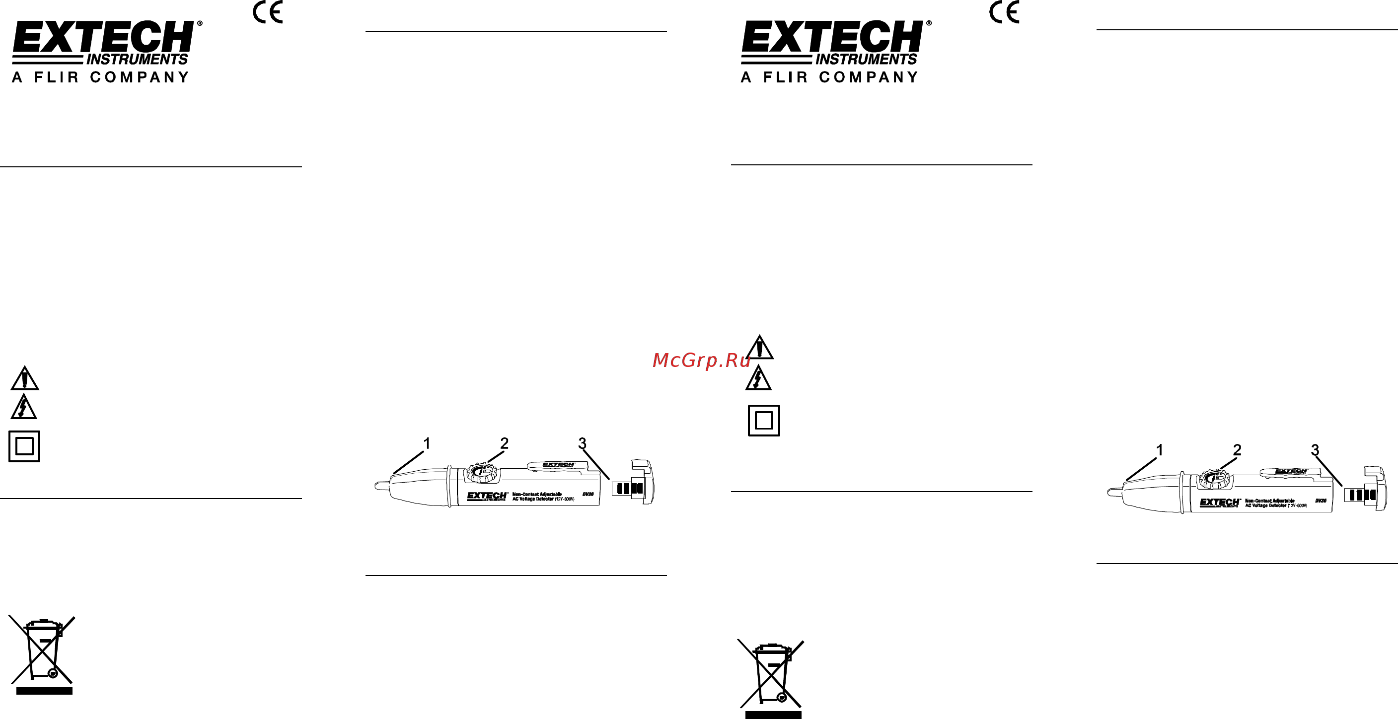 EXTECH DV30 Расширенная инструкция онлайн