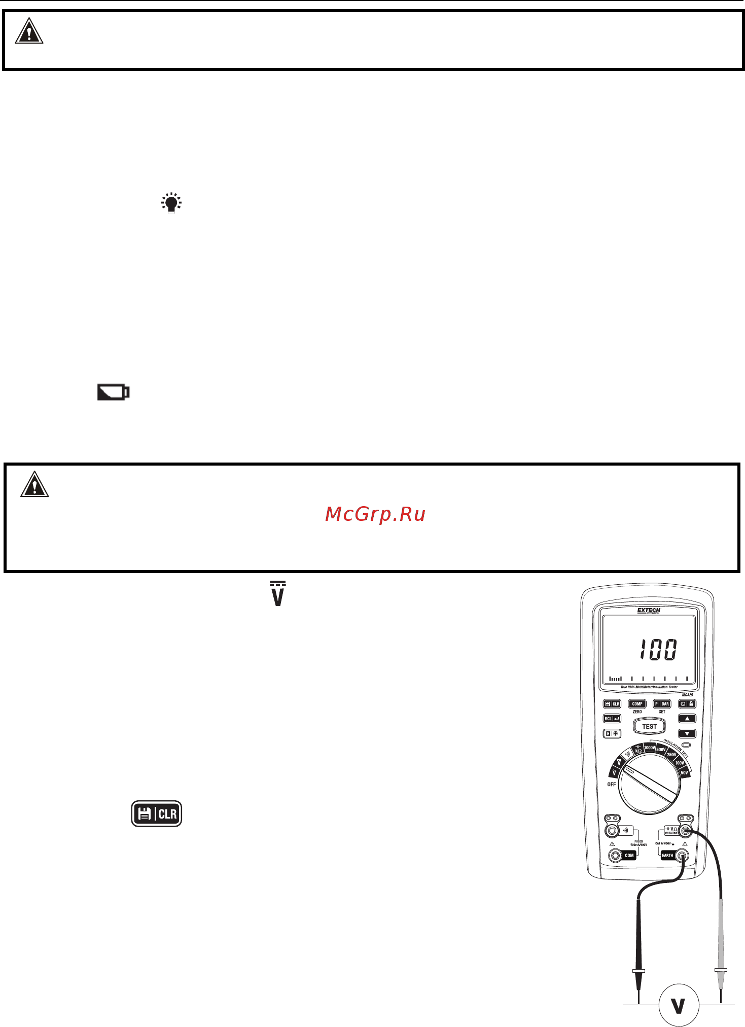 EXTECH MG325 [7/18] Operating instructions